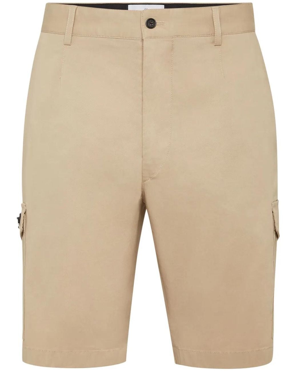 Philipp Plein Natural Logo-Plaque Cargo Shorts for men