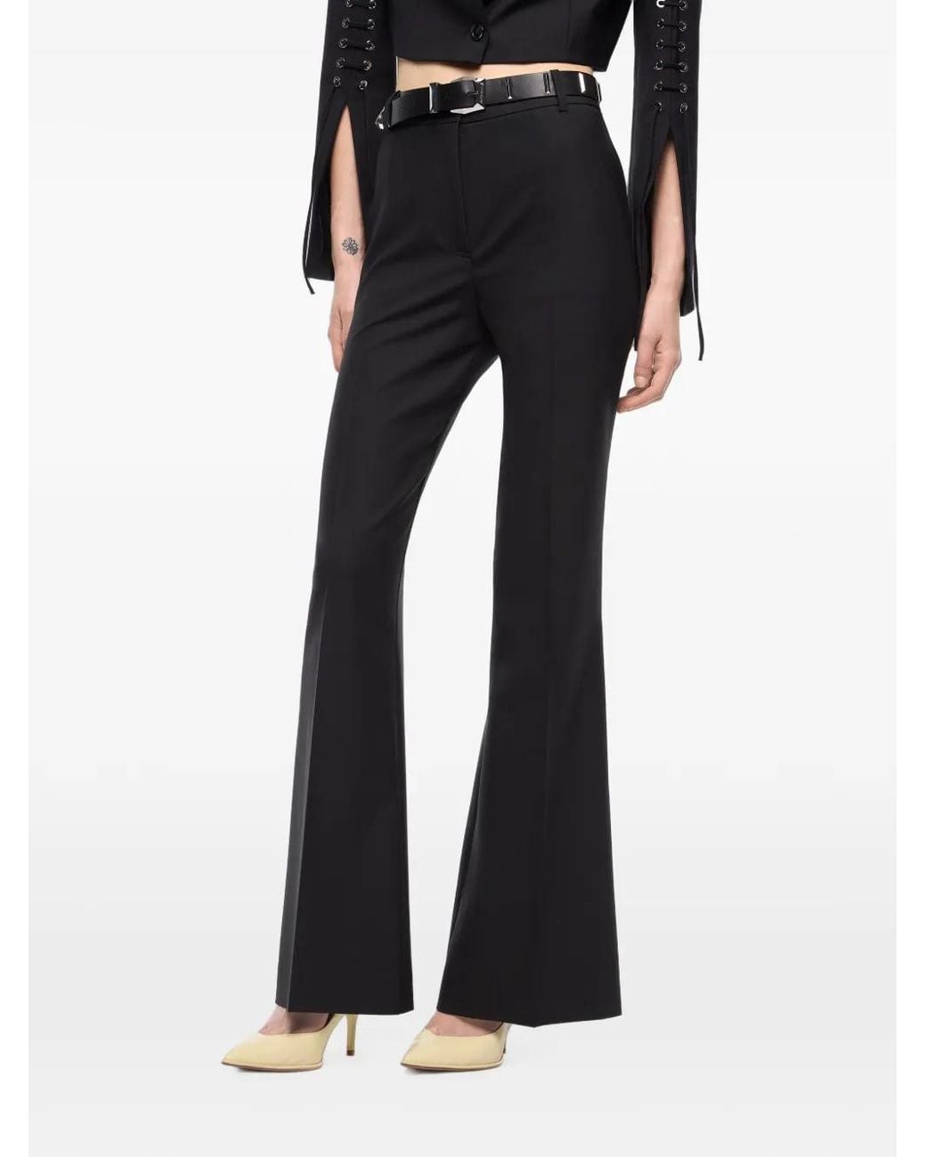 Pinko Black Tailored Wool Crêpe Trousers