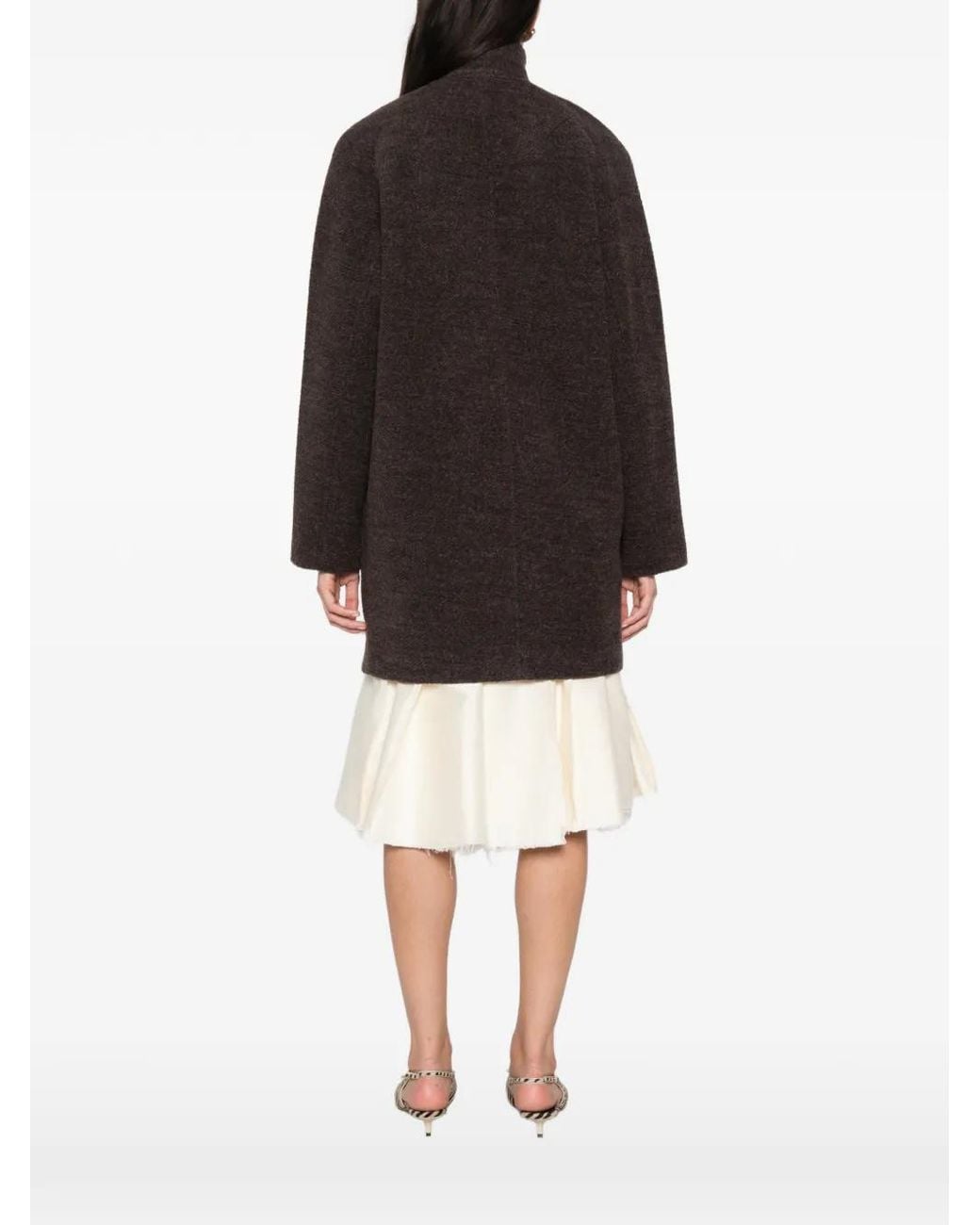 Samsøe & Samsøe Black High-Neck Button-Up Coat