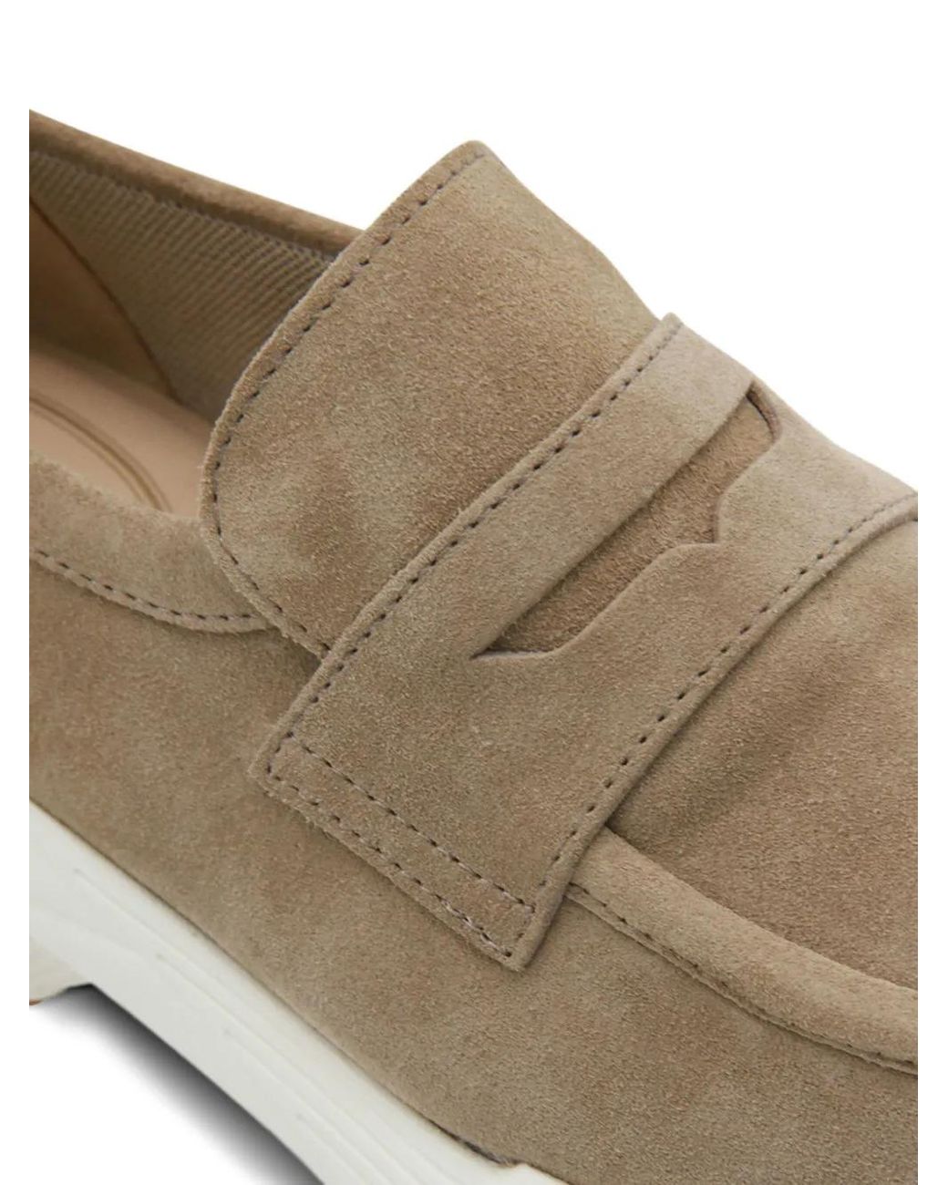 Tod's Natural Sneakers With Penny Slot Abd Chunky Sole