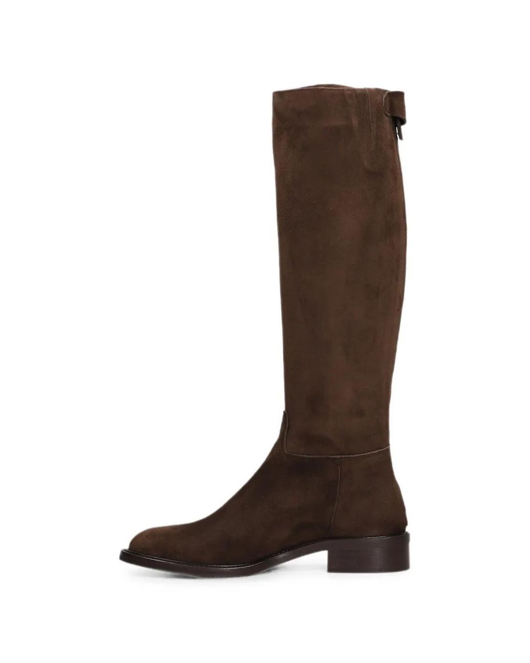 Julie Dee Brown Rear-Zip Knee-High Boots