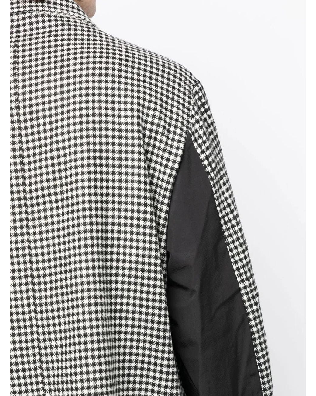 The Power for the People Gray Wool Dogtooth Pattern Coat for men