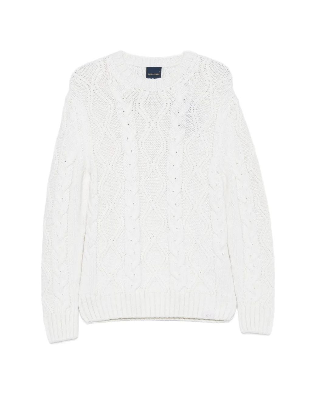 Paul & Shark White Cable-Knit Wool Sweater for men