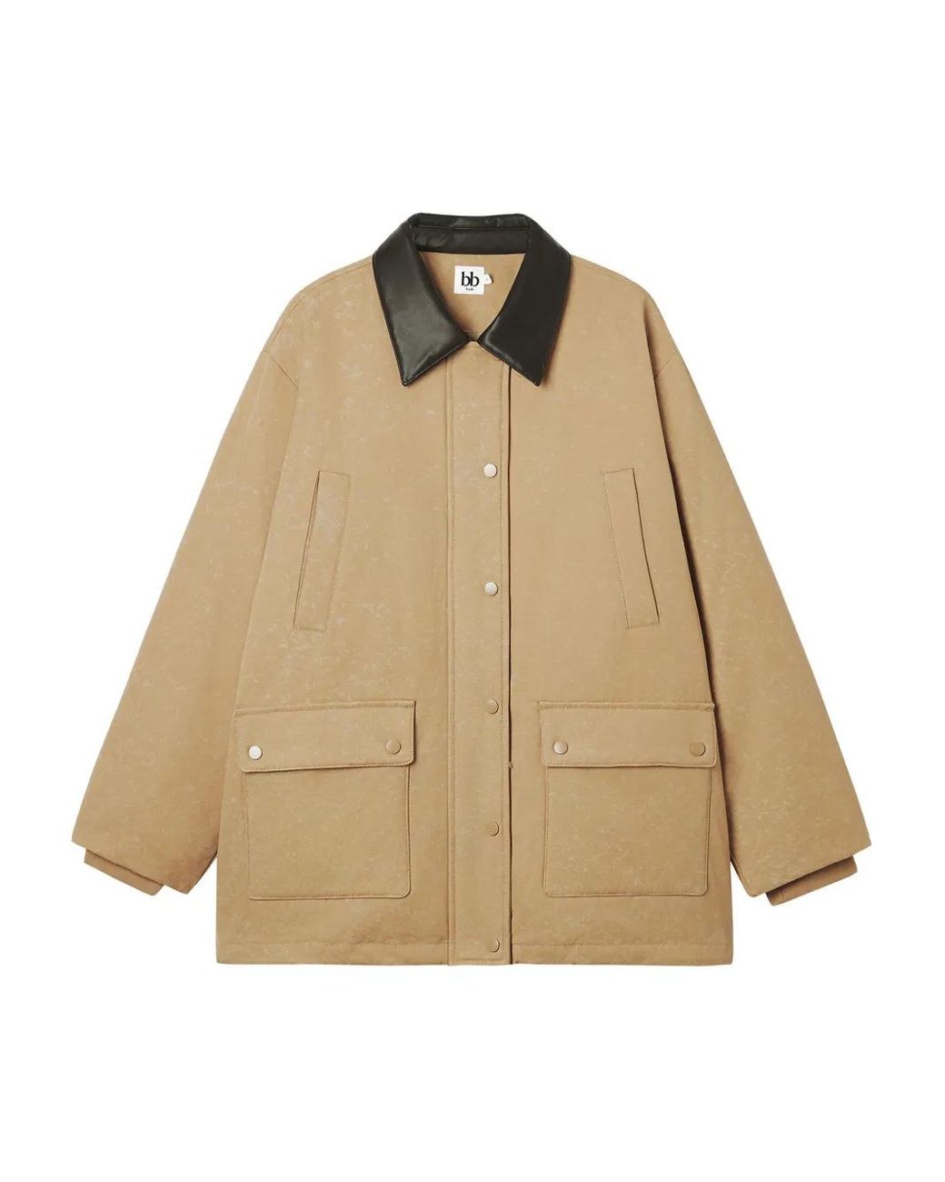 B+ AB Natural Collared Front-Pockets Jacket