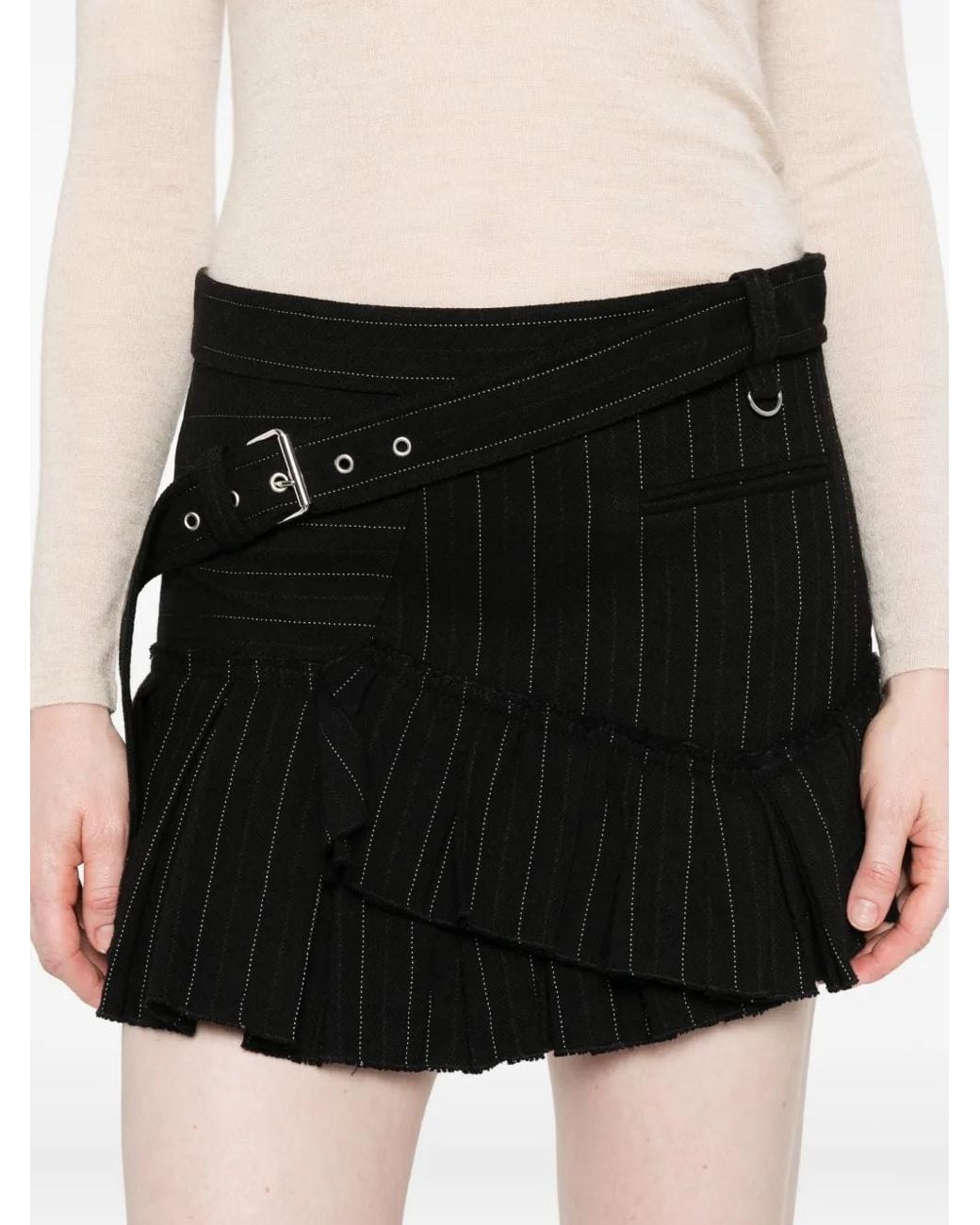 Isabel Marant Black Pinstriped Miniskirt