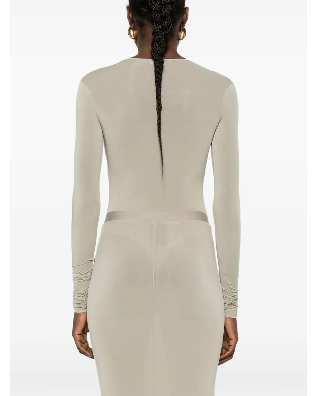 Wardrobe NYC Natural Sheer Bodysuit