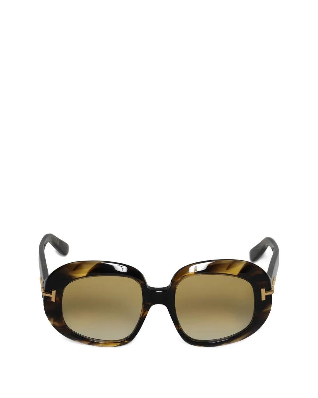 Tom Ford Brown Icon Tortoiseshell-Effect Round-Frame Sunglasses