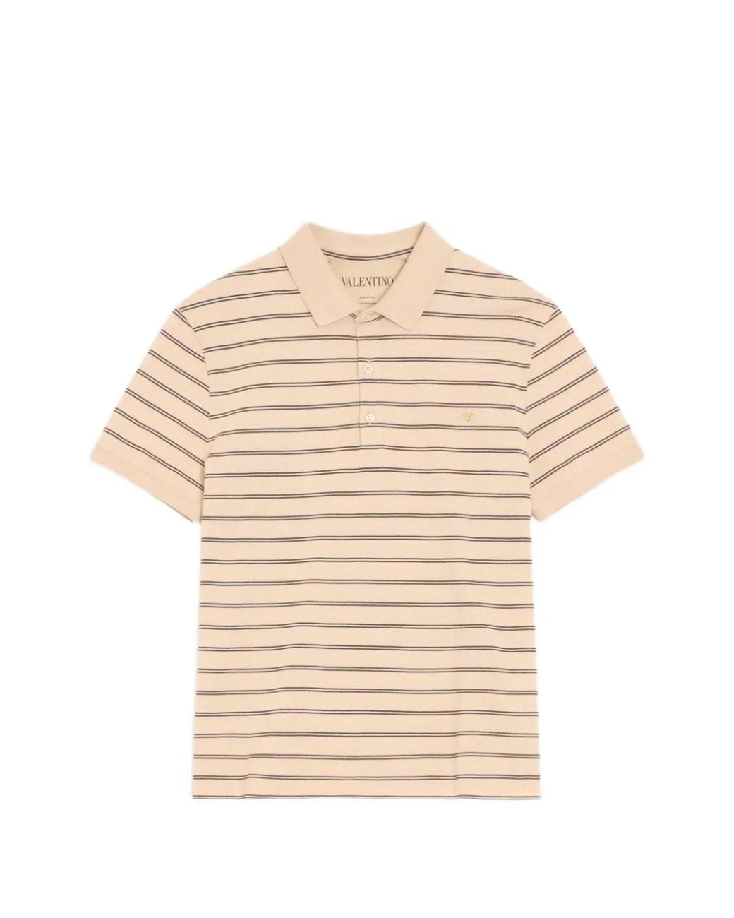 Valentino Garavani Natural Striped Polo Shirt for men