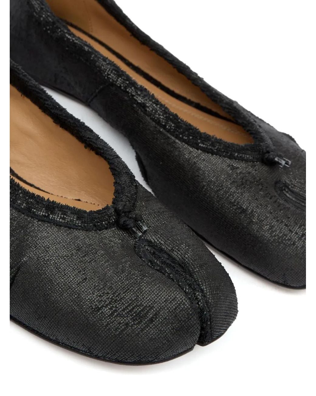 Maison Margiela Black Leather Ballet Flats