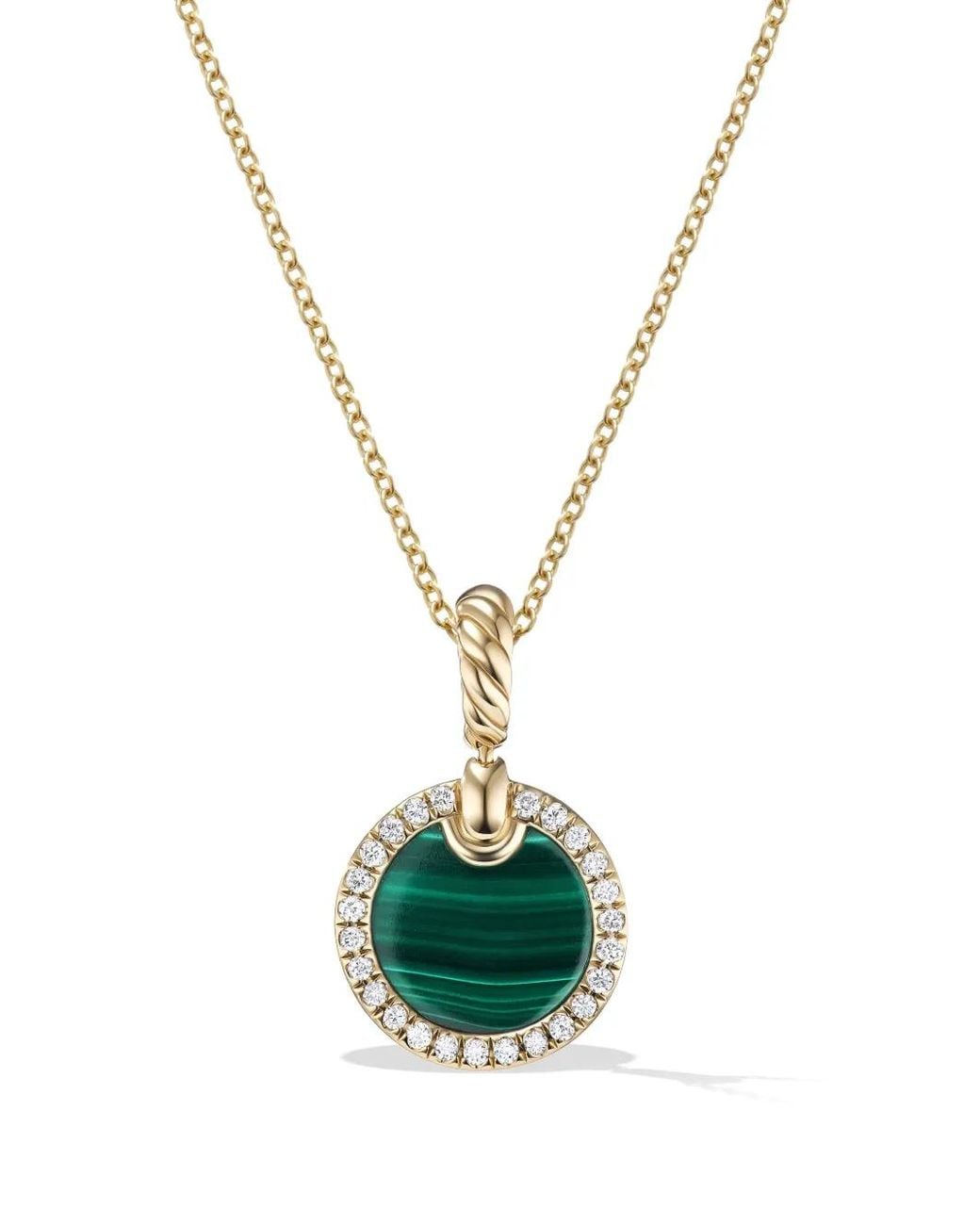 David Yurman Metallic 18Kt Petite Dy Elements Diamond Necklace (17.8Mm)
