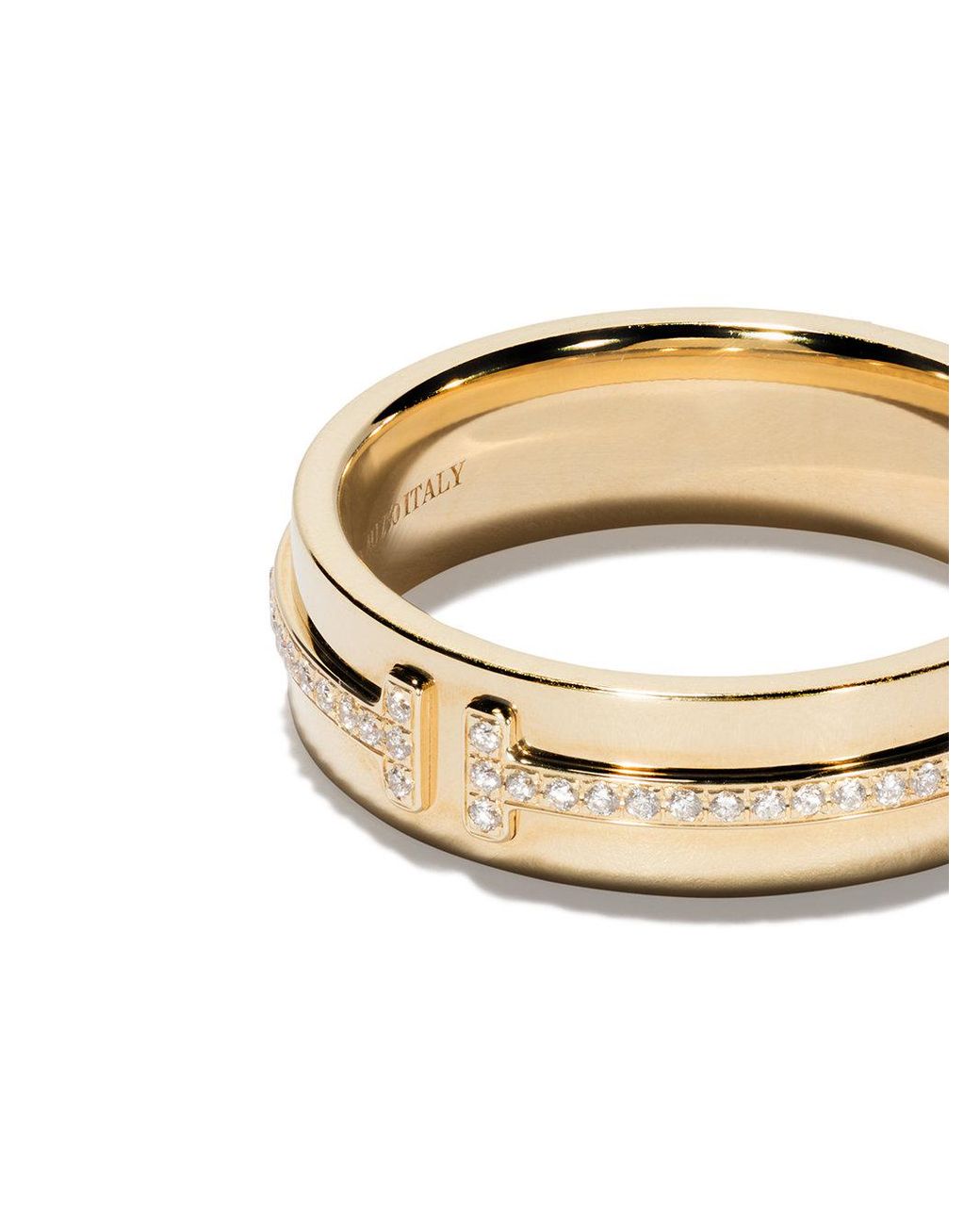 tiffany co metallic 18kt Yellow Gold Tiffany T Two Diamond Narrow Ring