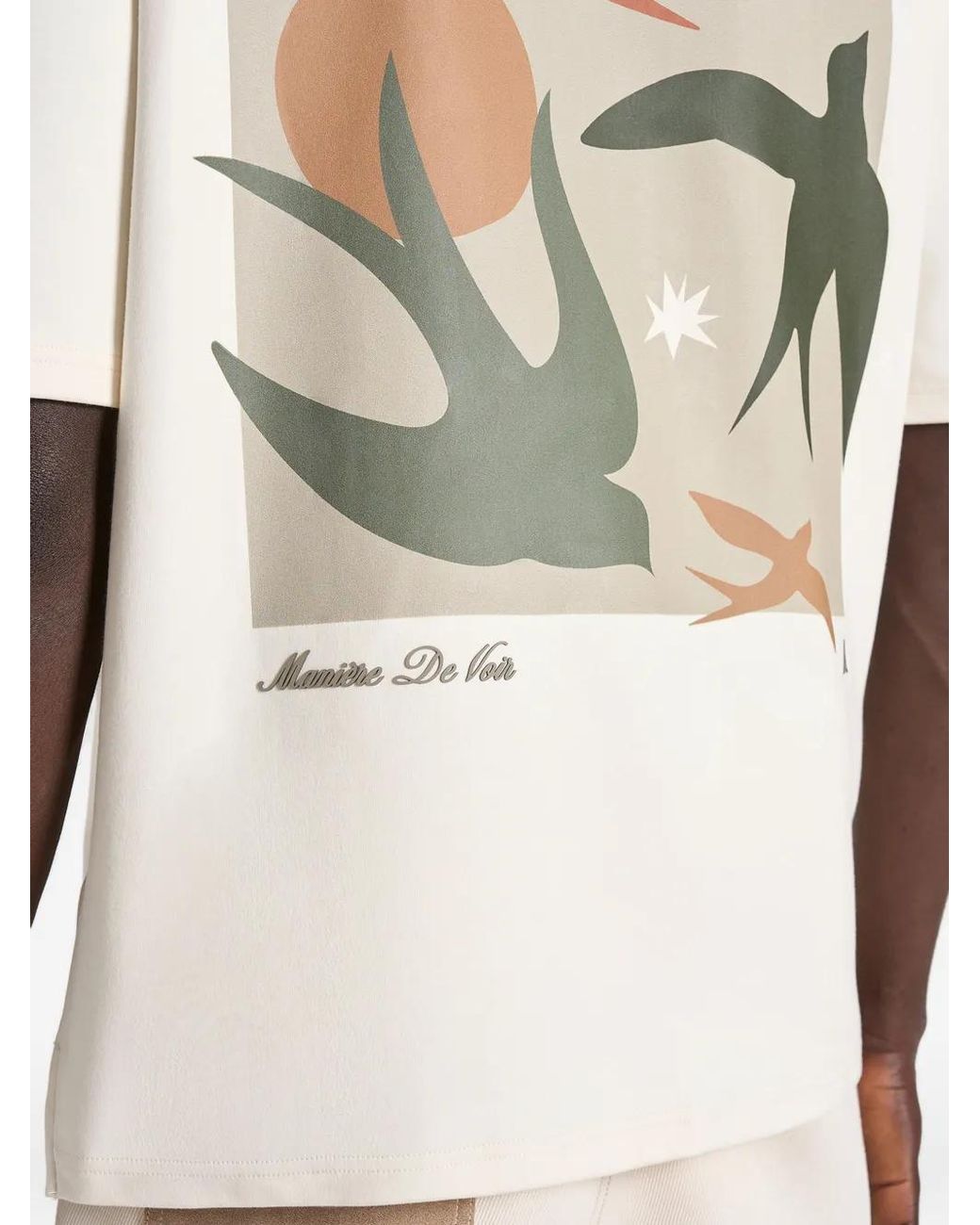 Manière De Voir White Thibault Bird Detail Cotton T-Shirt for men