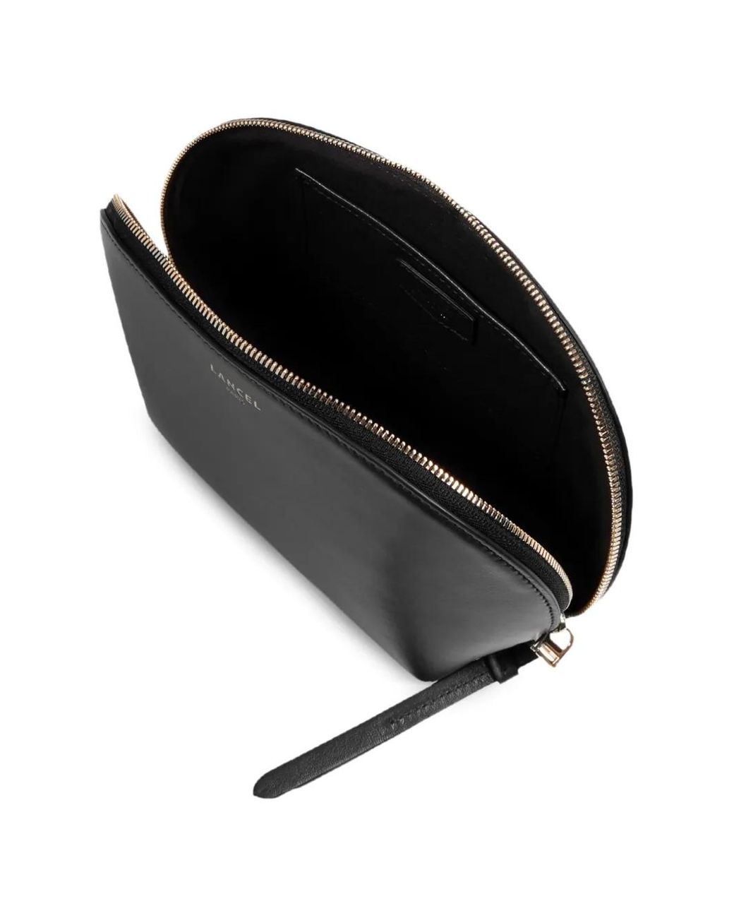Lancel Black Origami Zip Clutch Bag