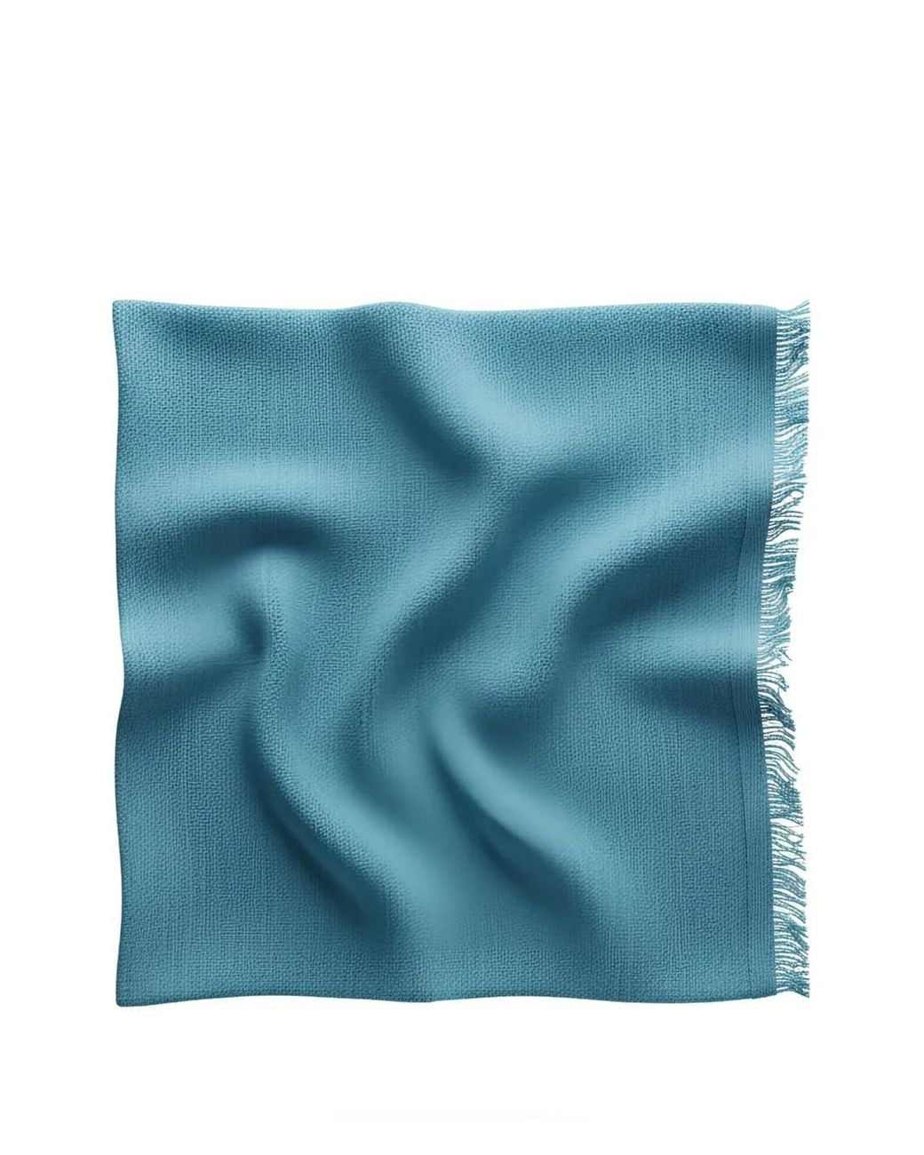 EMERSON RENALDI Blue Cashmere Frayed-Edge Scarf