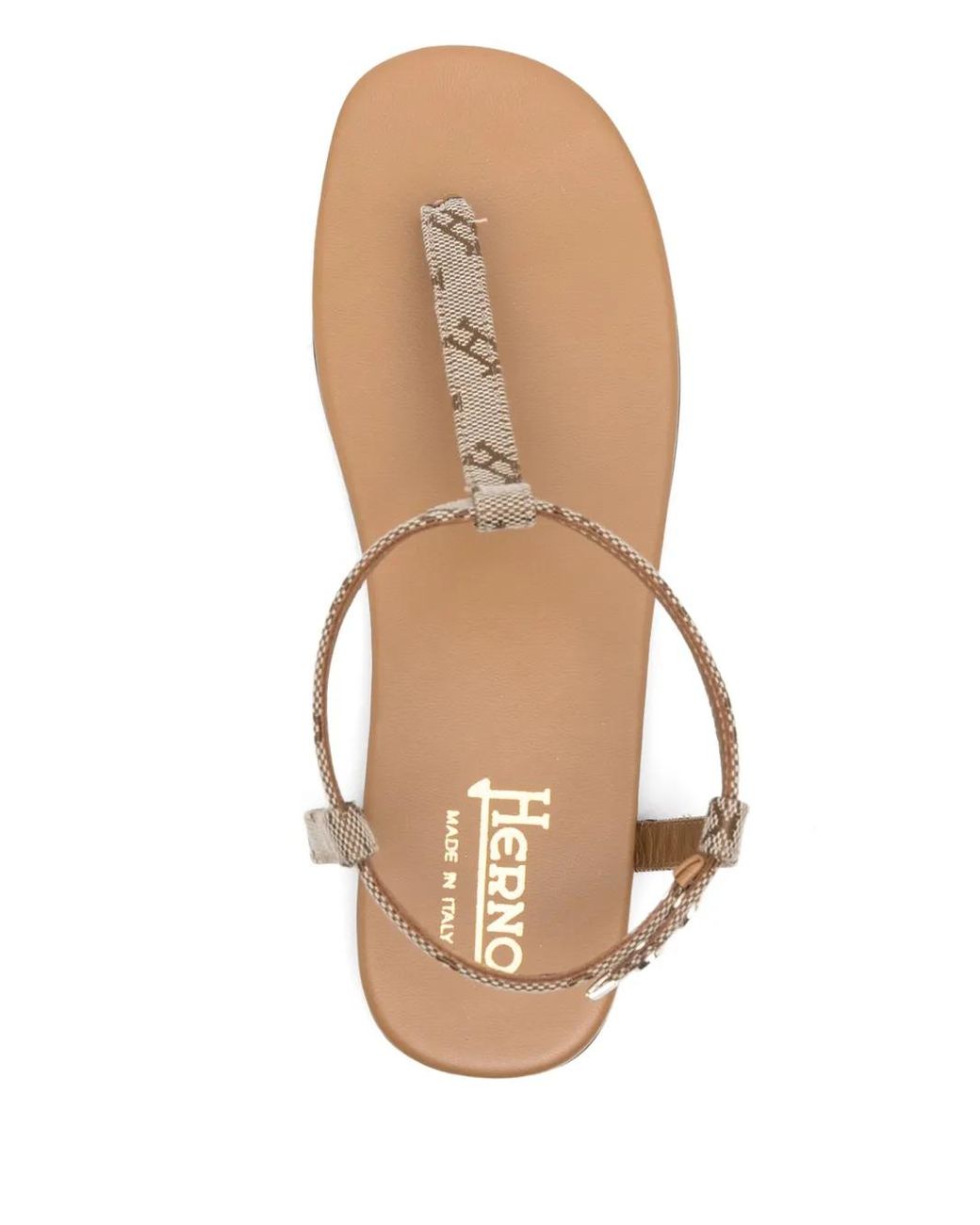Sandali Con Logo di Herno in Brown