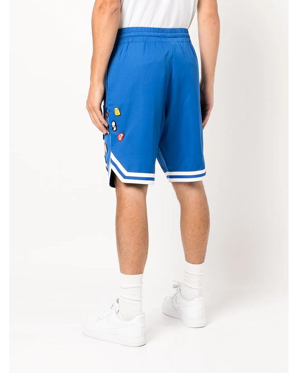 Haculla Blue Mixed-Pins Basketball Track Shorts for men