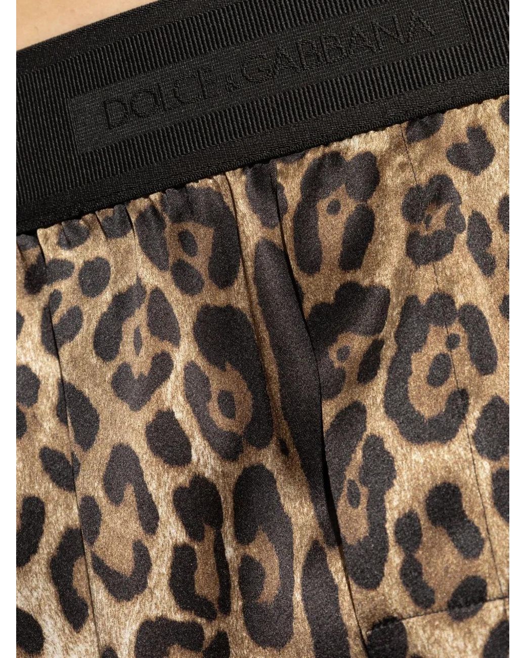 Dolce & Gabbana Black Leopard-Print Silk Boxers for men