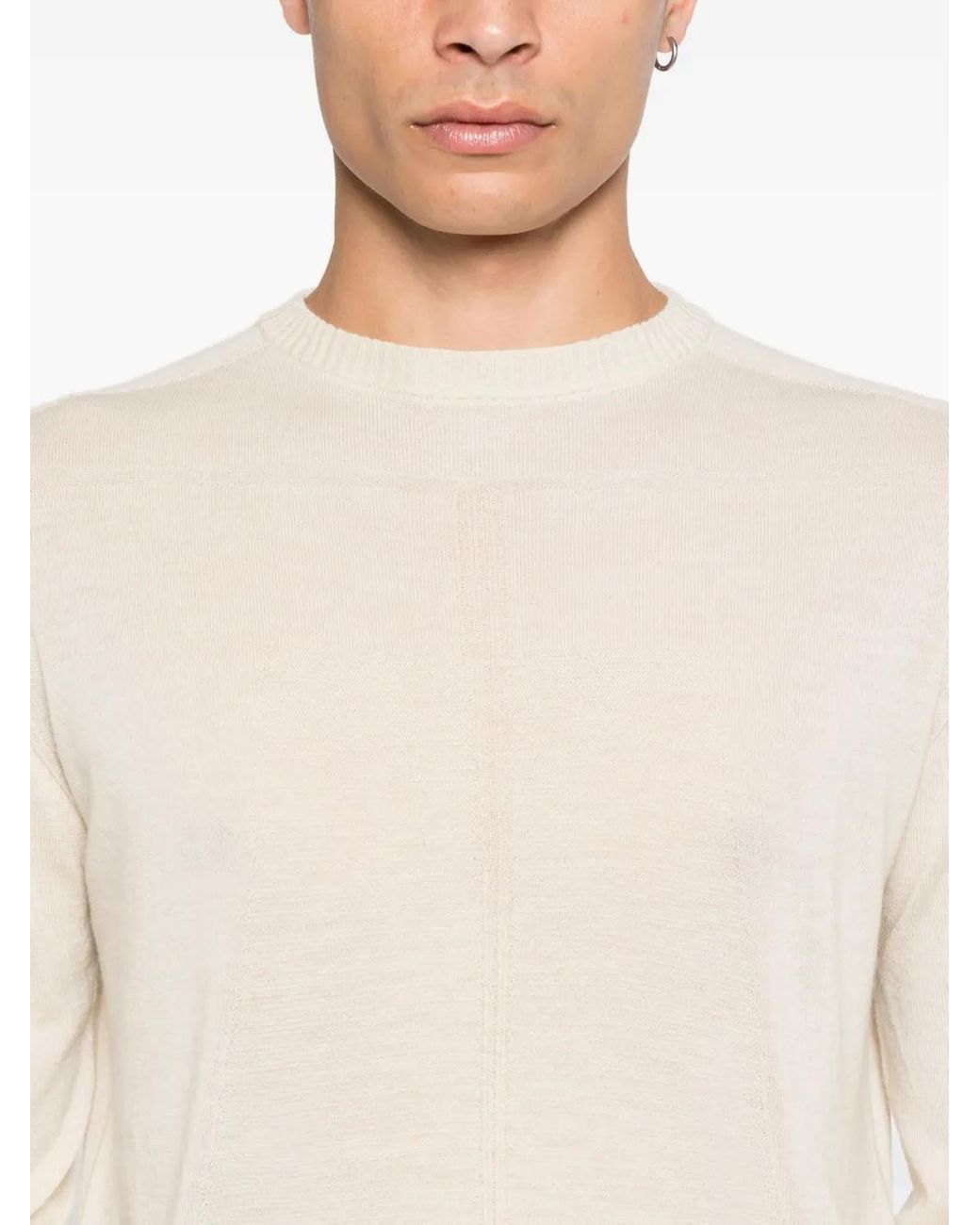 メンズ Rick Owens ラウンドネック セーター Natural