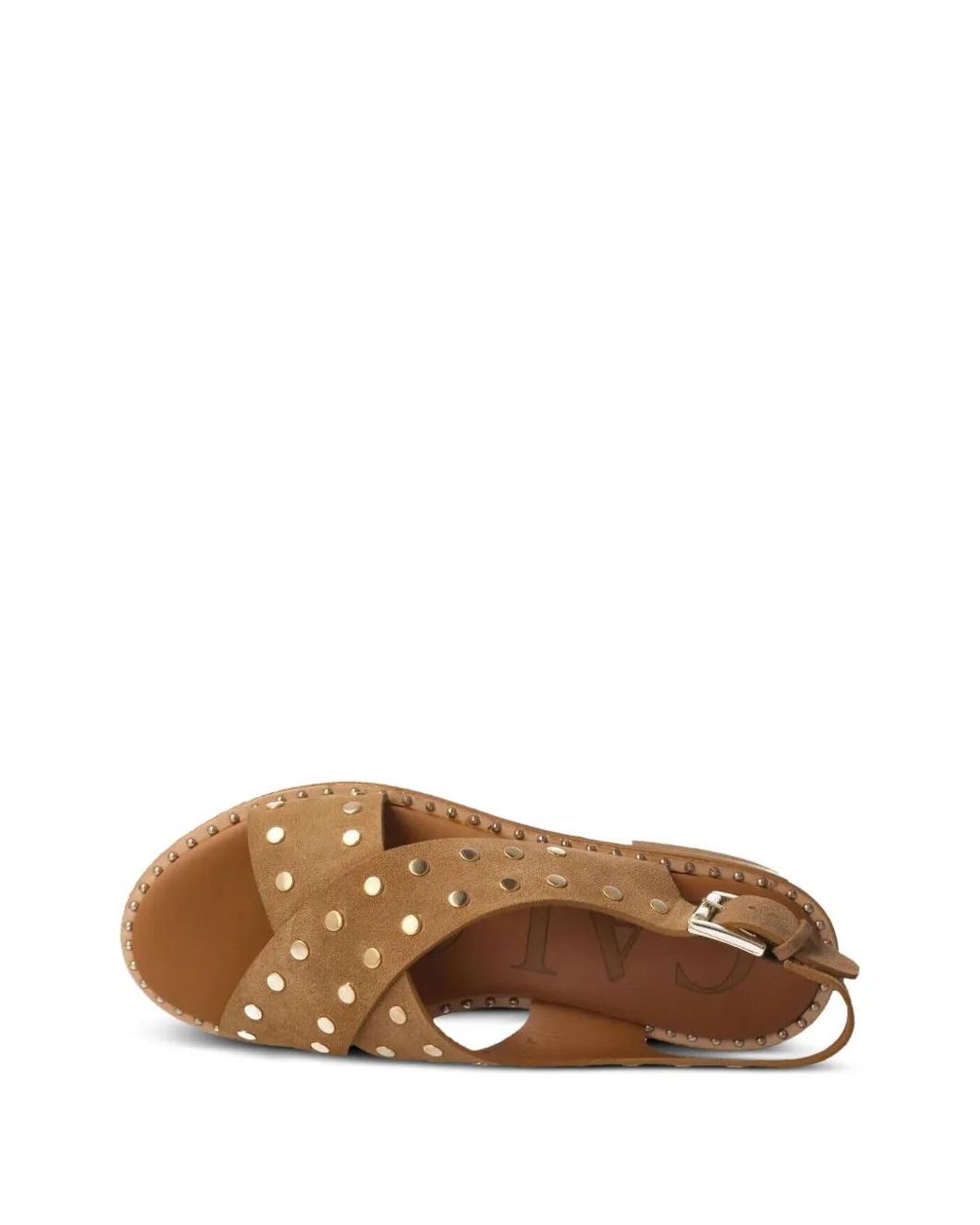 Calce Brown Flache Sandalen Mit Überkreuzten Riemen