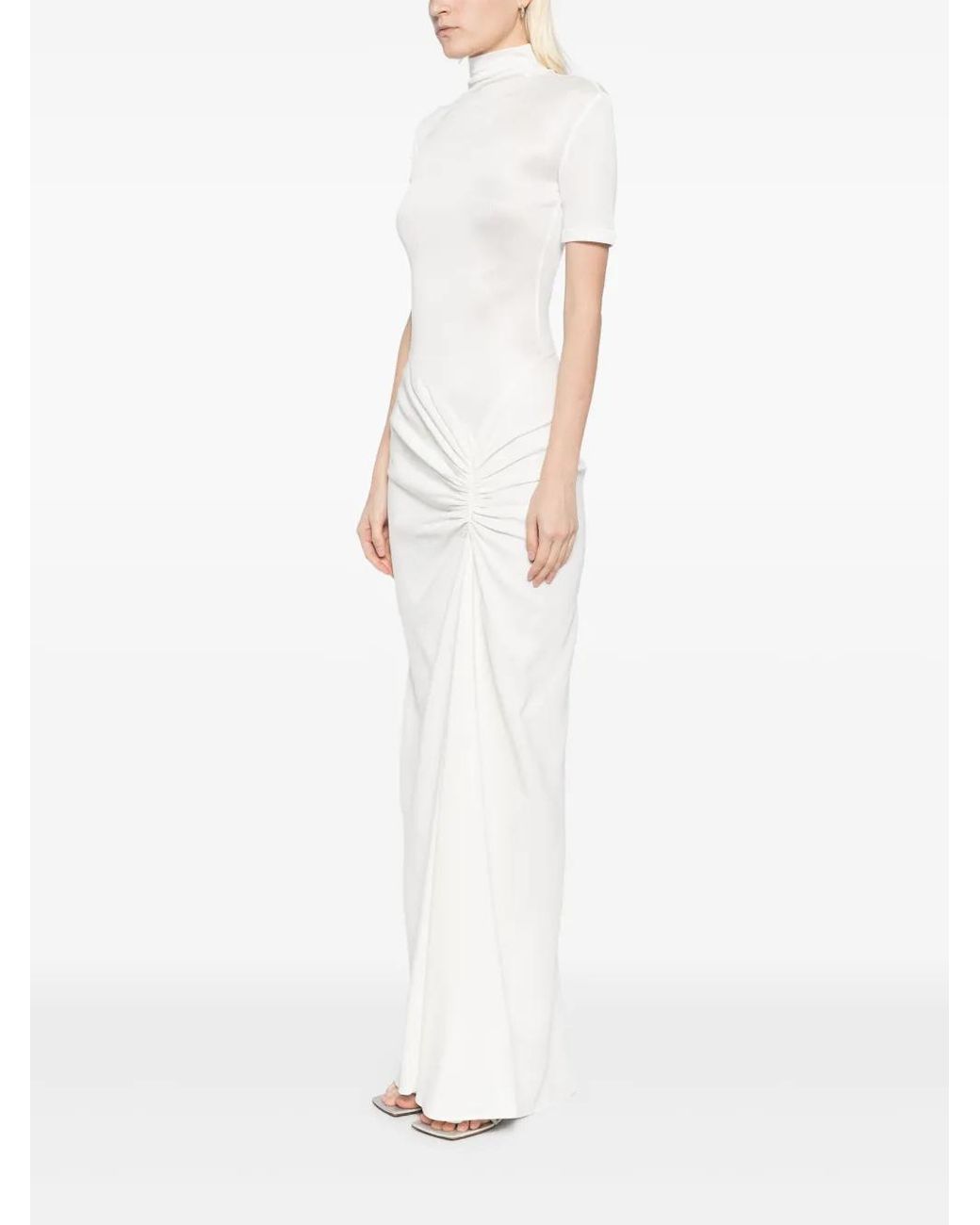 Christopher Esber White Ruched Gown