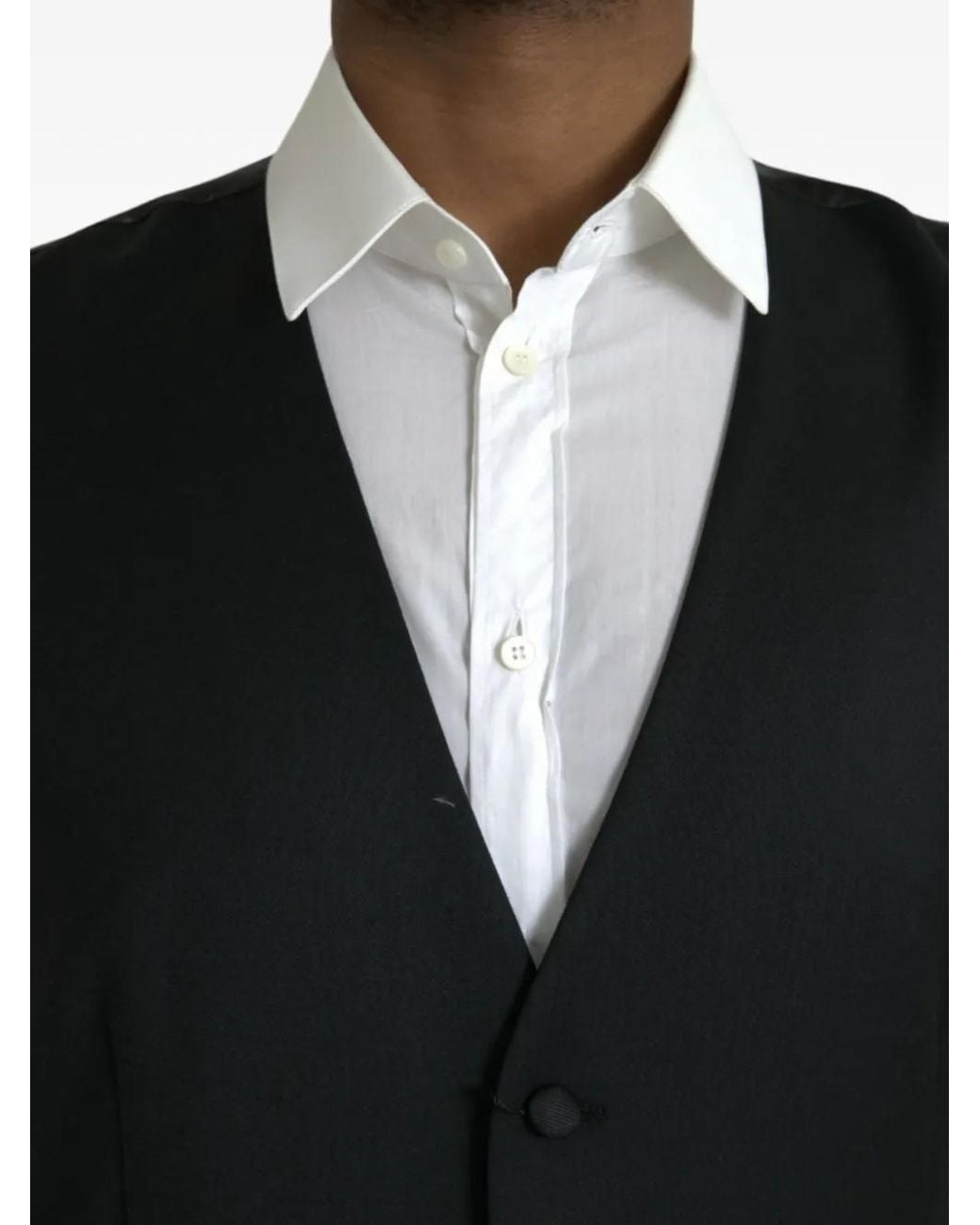 Dolce & Gabbana Black V-Neck Waistcoat for men