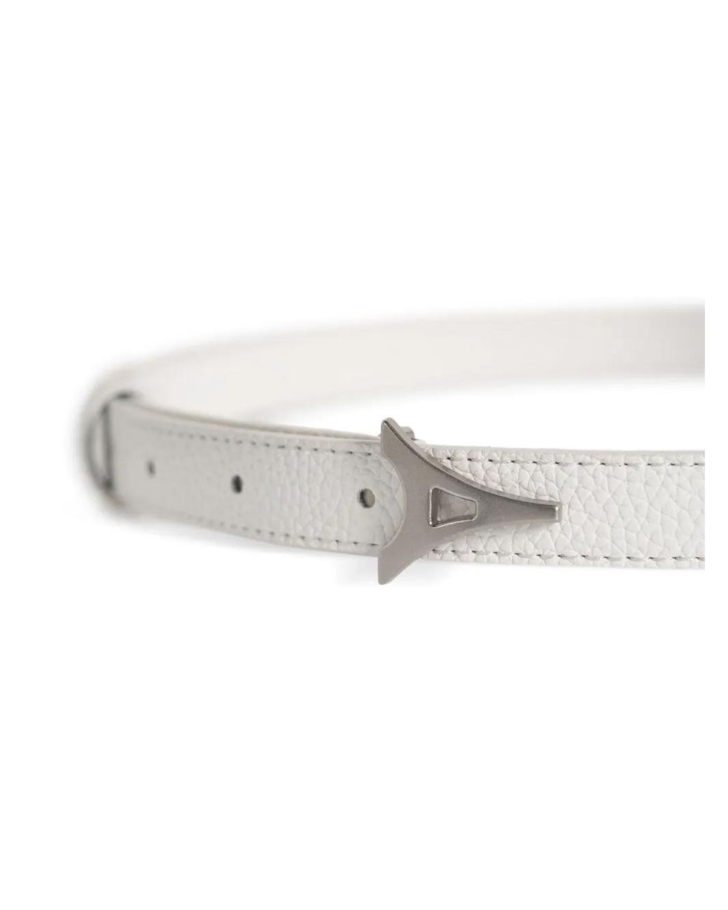 Manière De Voir White Leonie Eiffel Slim Leather Belt
