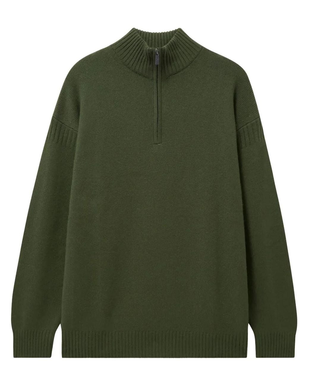 Pringle of Scotland Olive Green Cashmere Zip Sweater for men