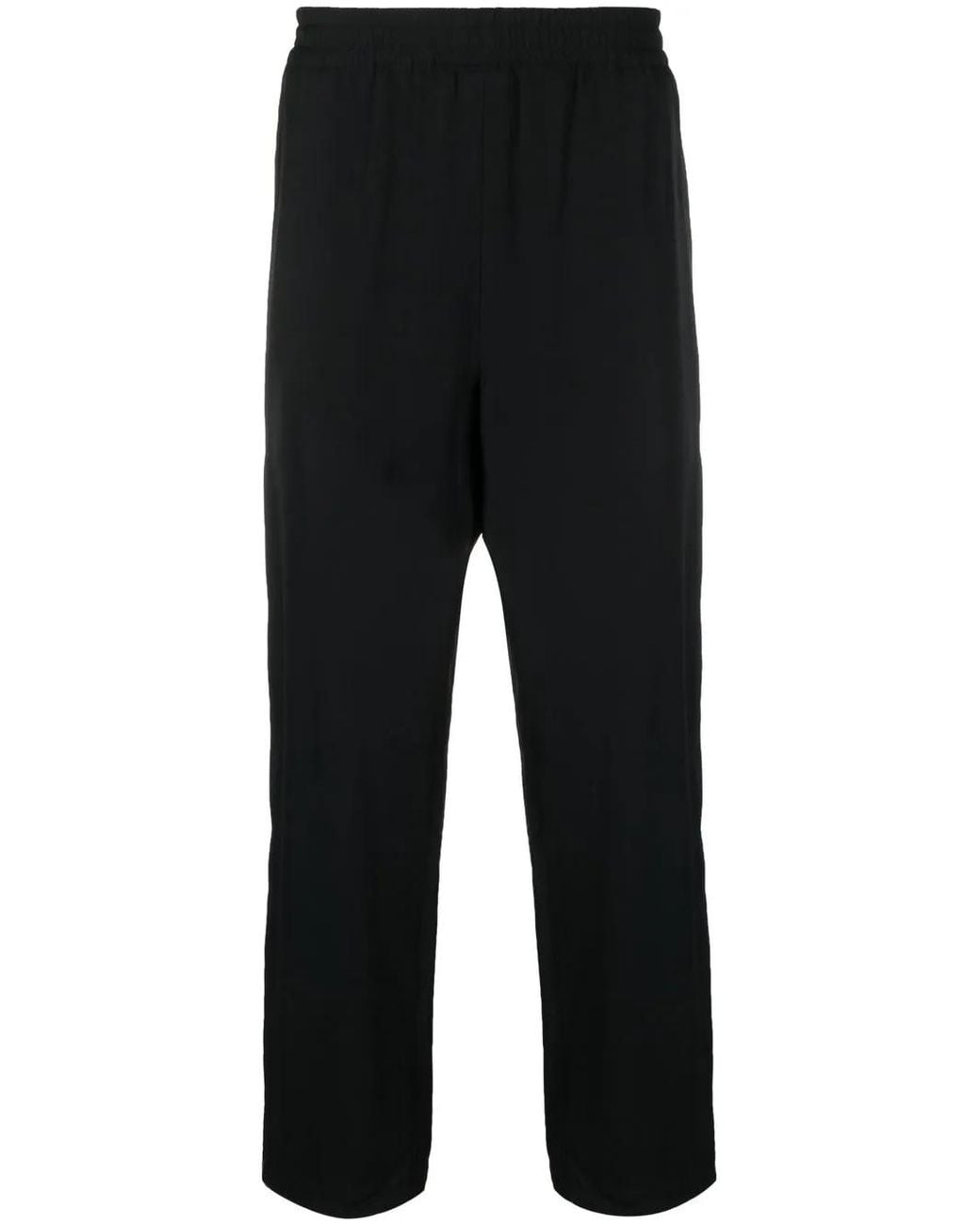 Y-3 Black Mid-Rise Straight-Leg Trousers for men