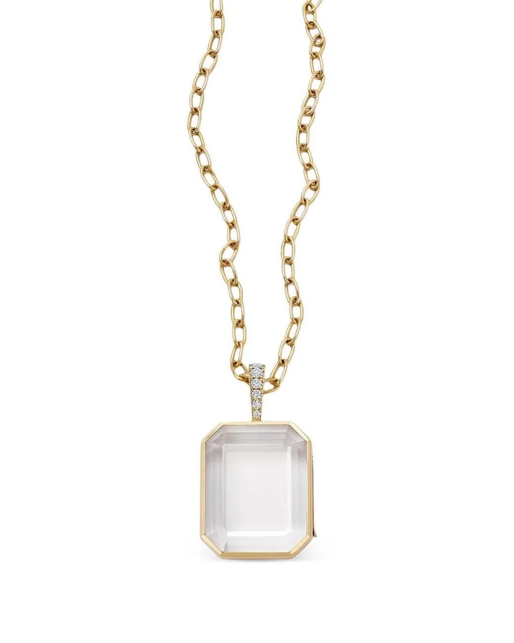 Loquet London White 18K Diamond Locket Necklace