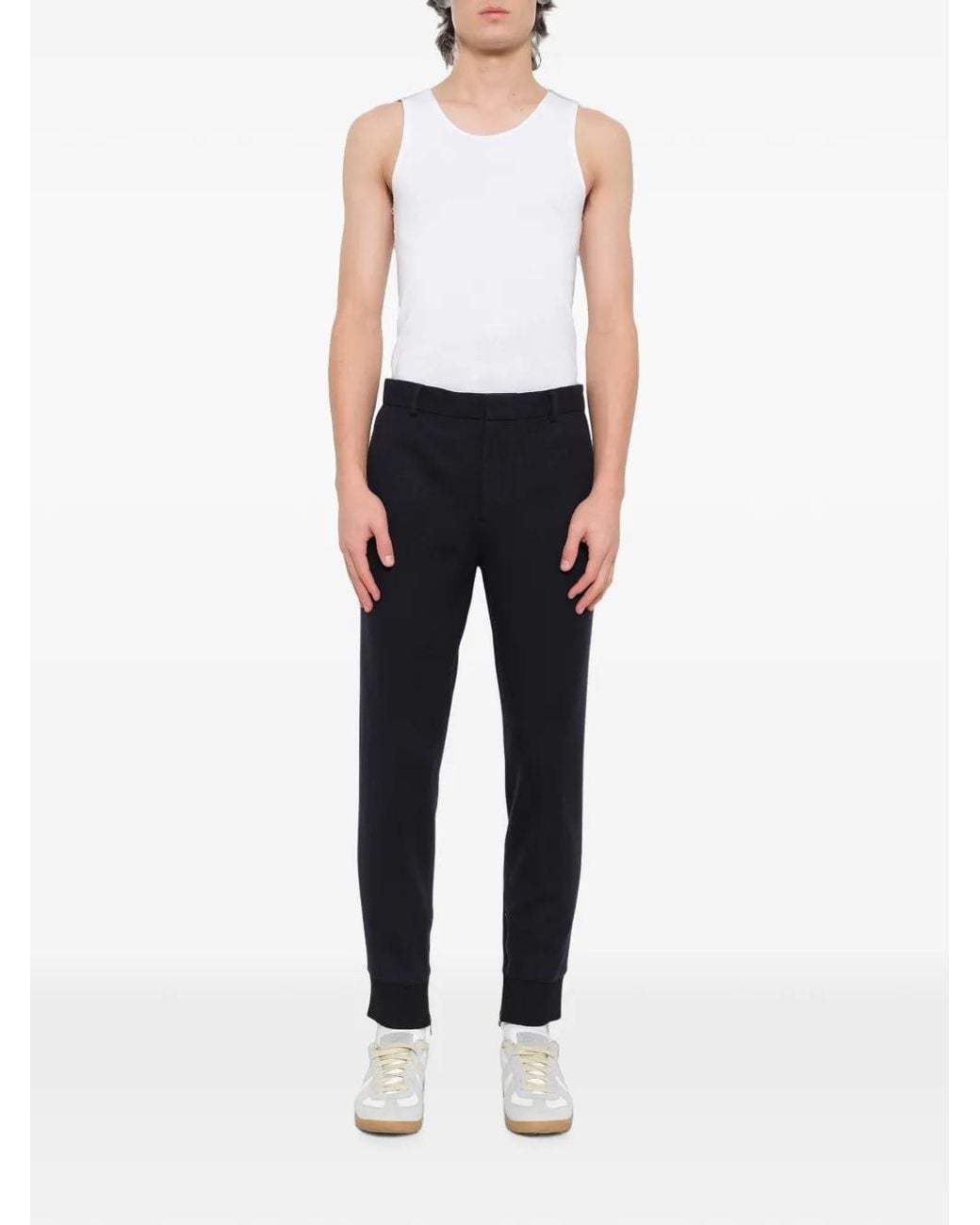 Lanvin Black Ribbed-Cuff Track Pants for men