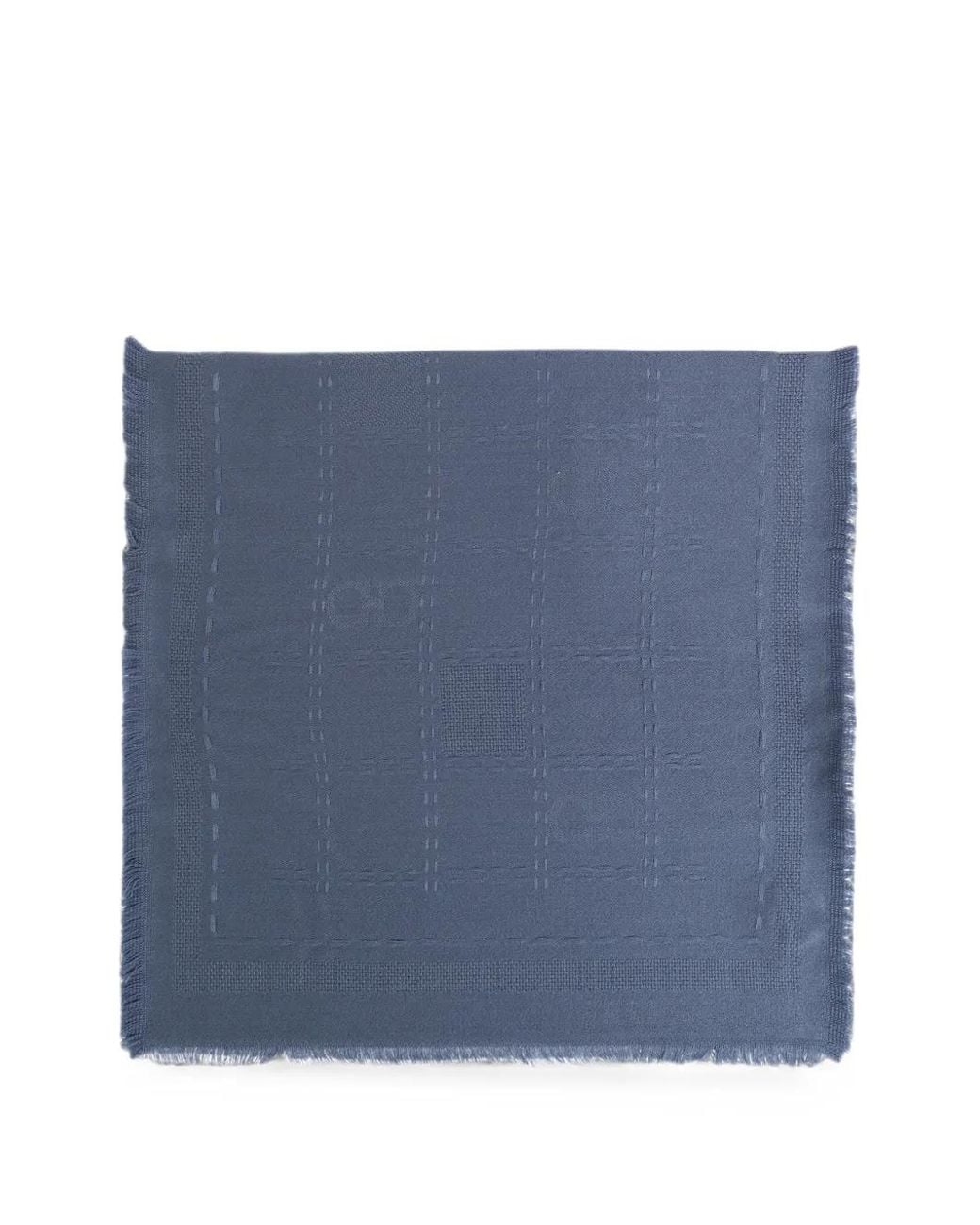 Ferragamo Blue Gancini Logo-Jacquard Scarf
