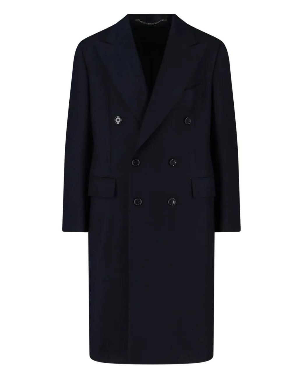 Cesare Attolini Blue Manteau À Boutonnière Croisée for men