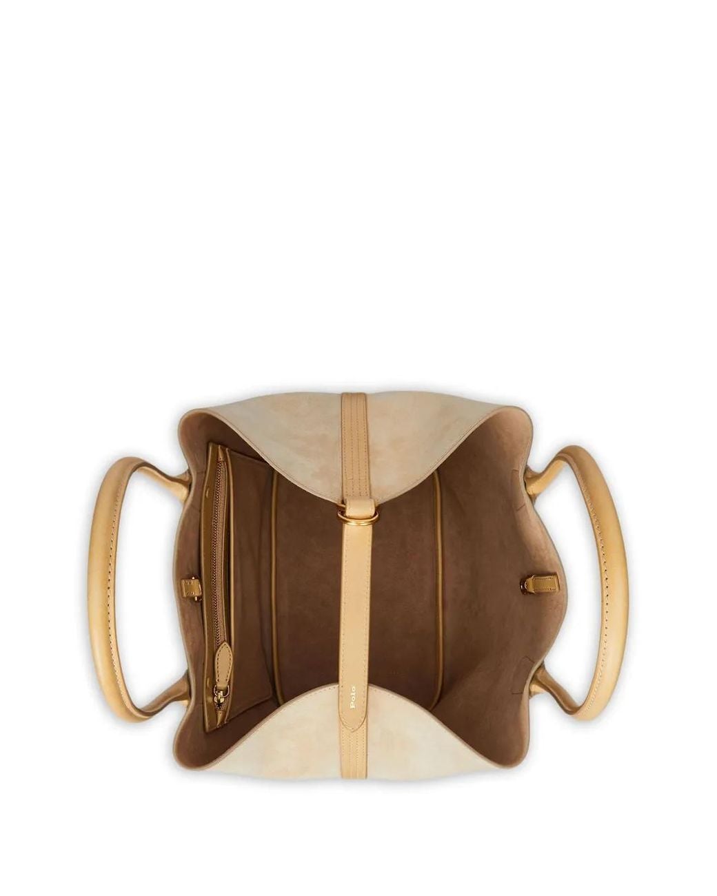 Polo Ralph Lauren Natural Bellport Suede Leather Tote Bag