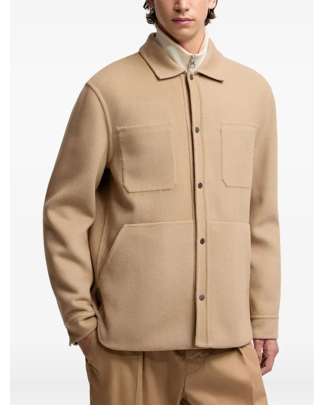 Moncler Natural Tagnit Reversible Wool Shirt Jacket for men