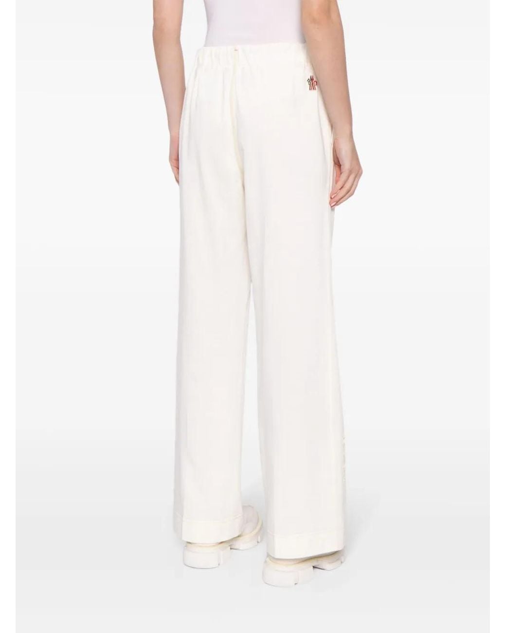 Moncler White Elasticated-Waist Cotton Track Pants