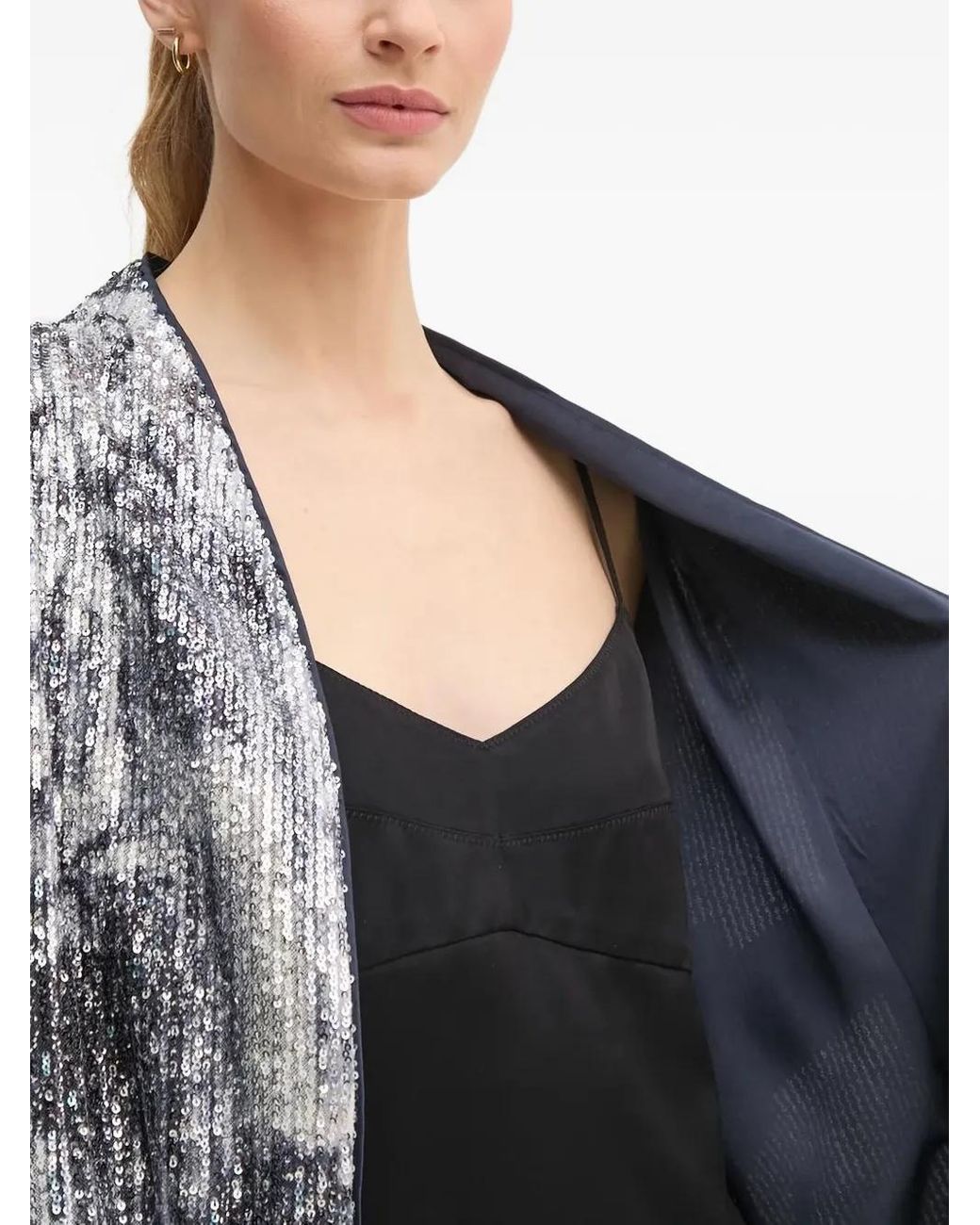 Diane von Furstenberg Black Sequin-Embellished Jacket