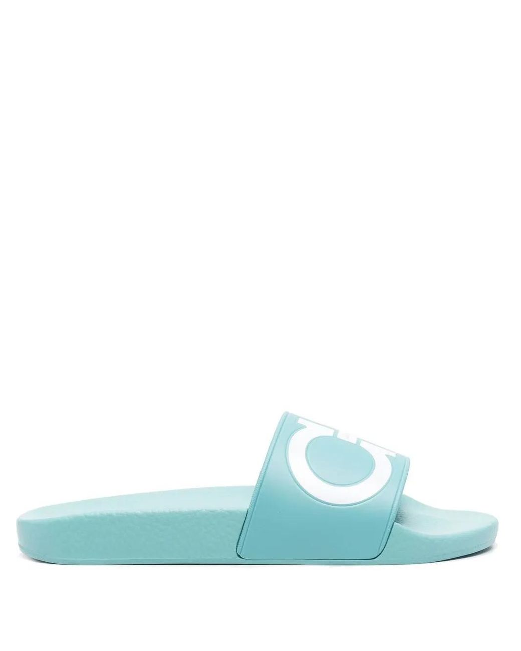 Ferragamo Green Groovy Dual Gancini Slides