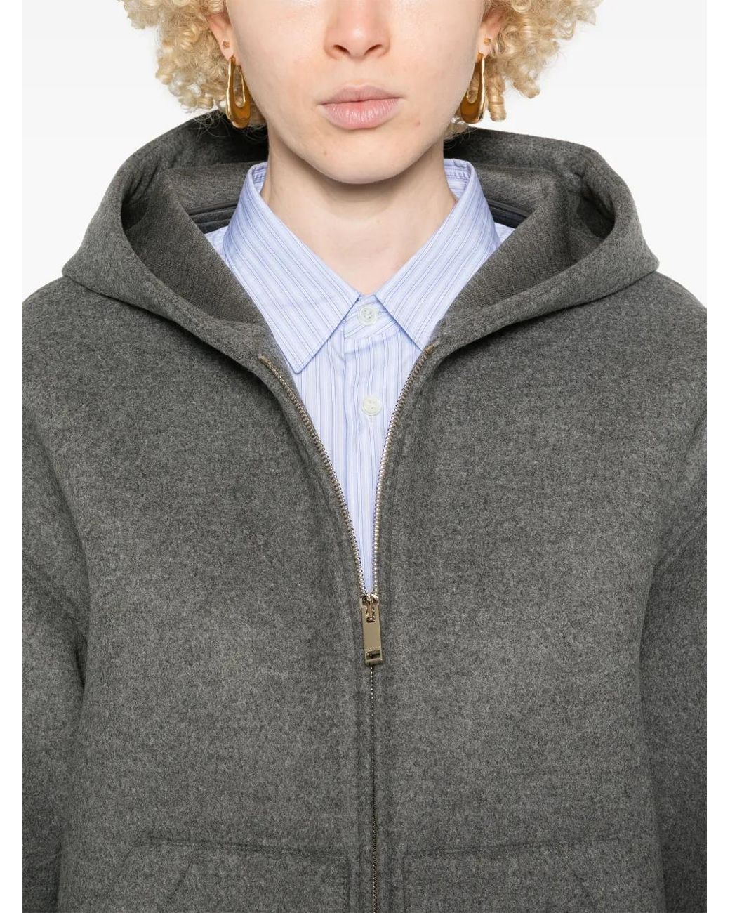Valentino Garavani Gray VLogo Oversized Virgin Wool Jacket