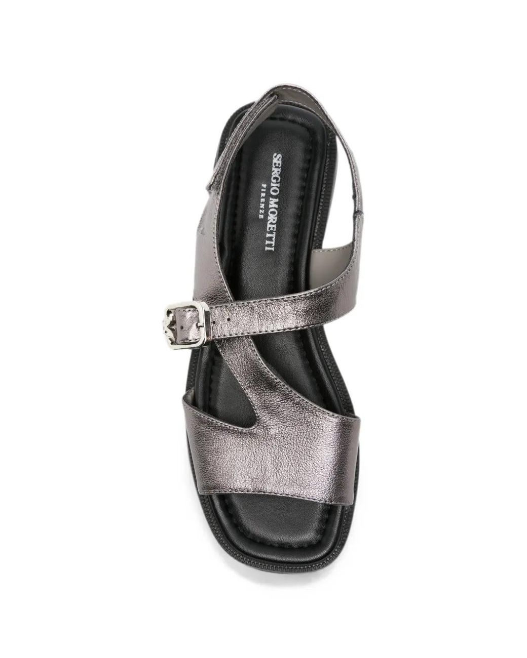 SERGIO MORETTI FIRENZE White Buckle-Fastening Slingback Sandals