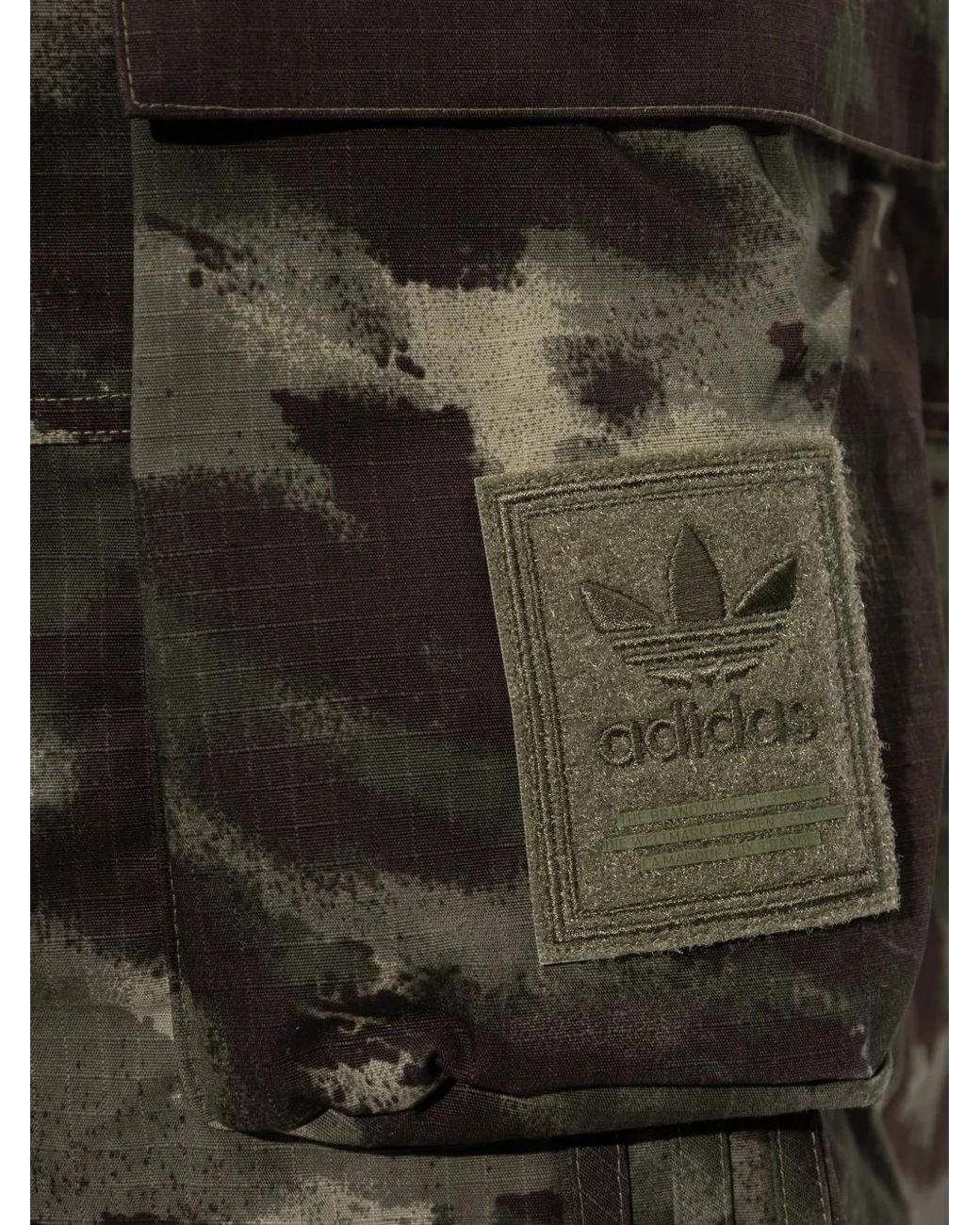 Adidas Brown Camo Camouflage-Print Wide-Leg Trousers for men