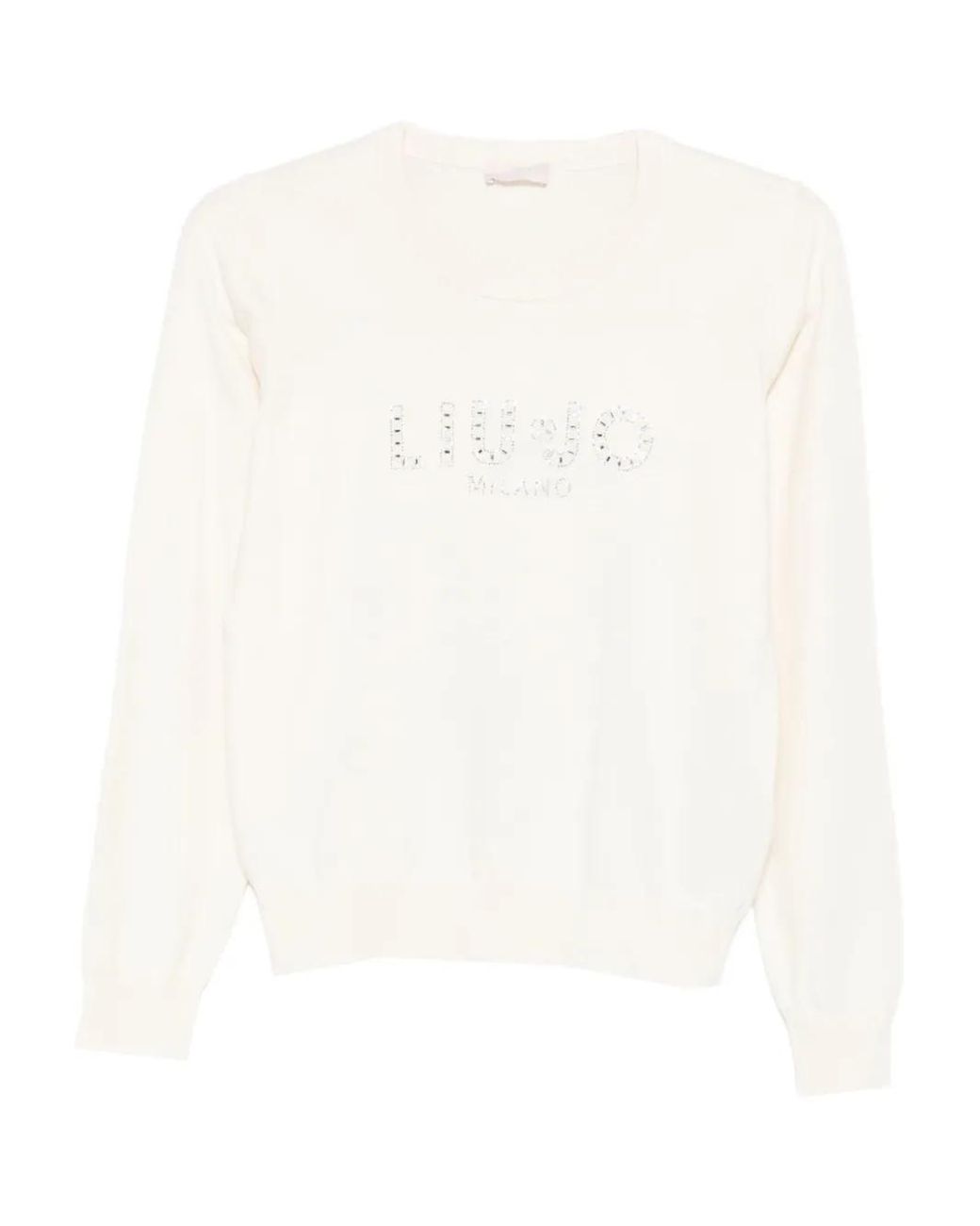 Liu Jo White Logo-Detail Sweater