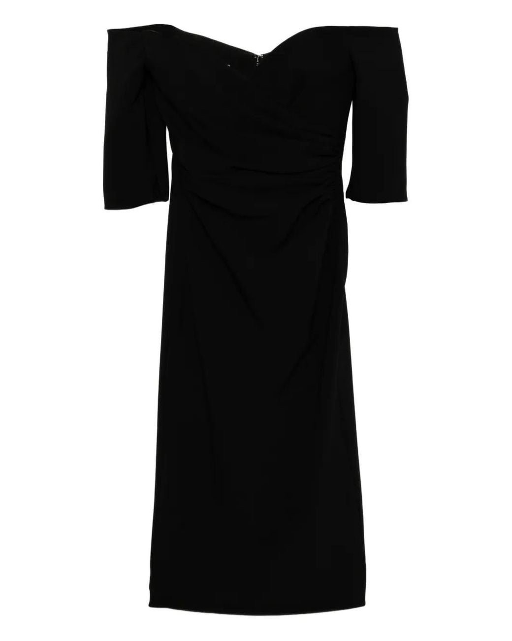 Amsale Black Crepe Dress
