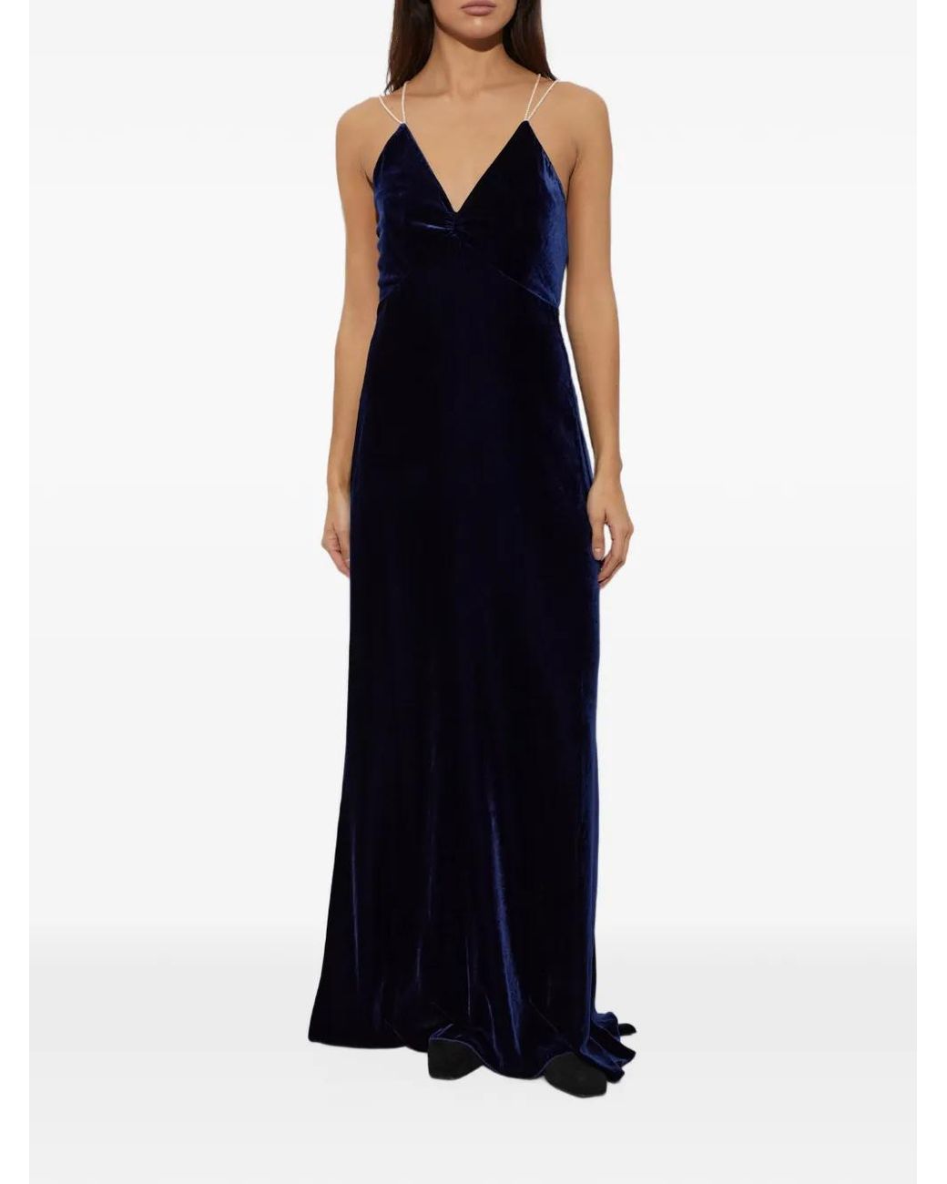 Forte_forte Blue V-Neck Sleeveless Maxi Dress