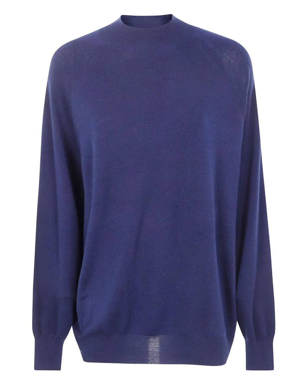 Aspesi Blue Raglan-Sleeve Wool Sweater