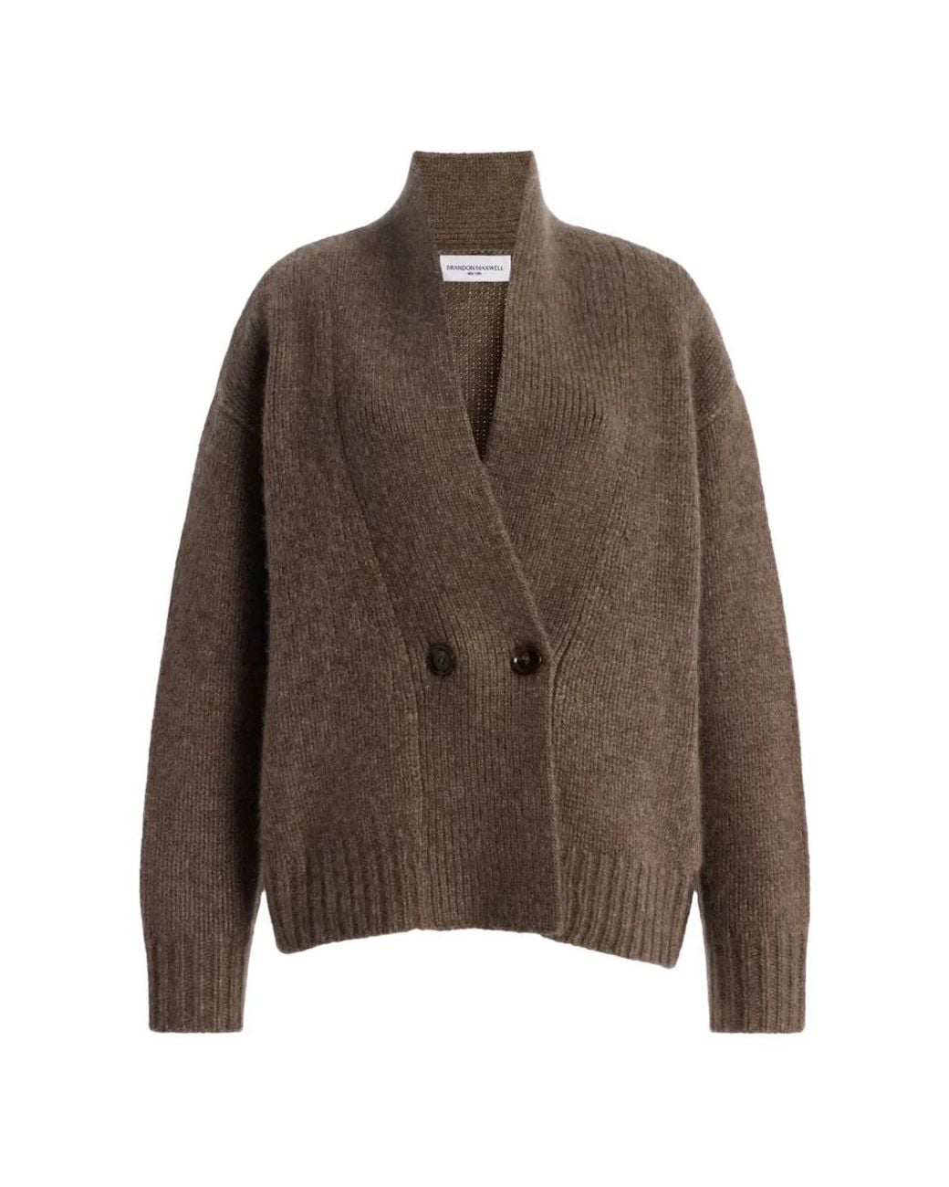Brandon Maxwell Brown Lowen Double-Breasted Cardigan