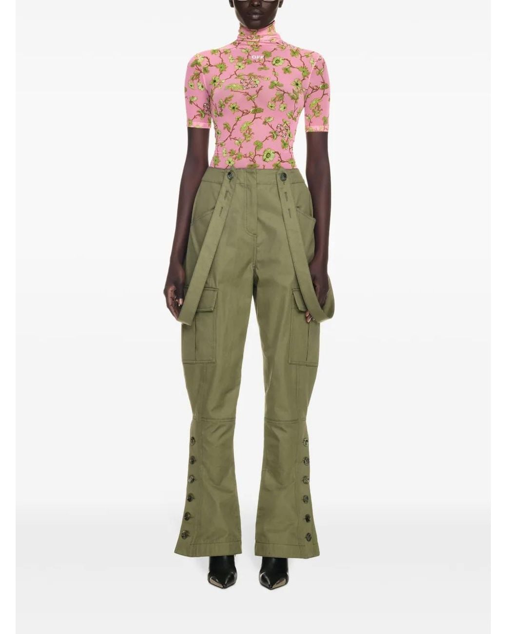 Off-White c/o Virgil Abloh Green Flared Cargo Pants