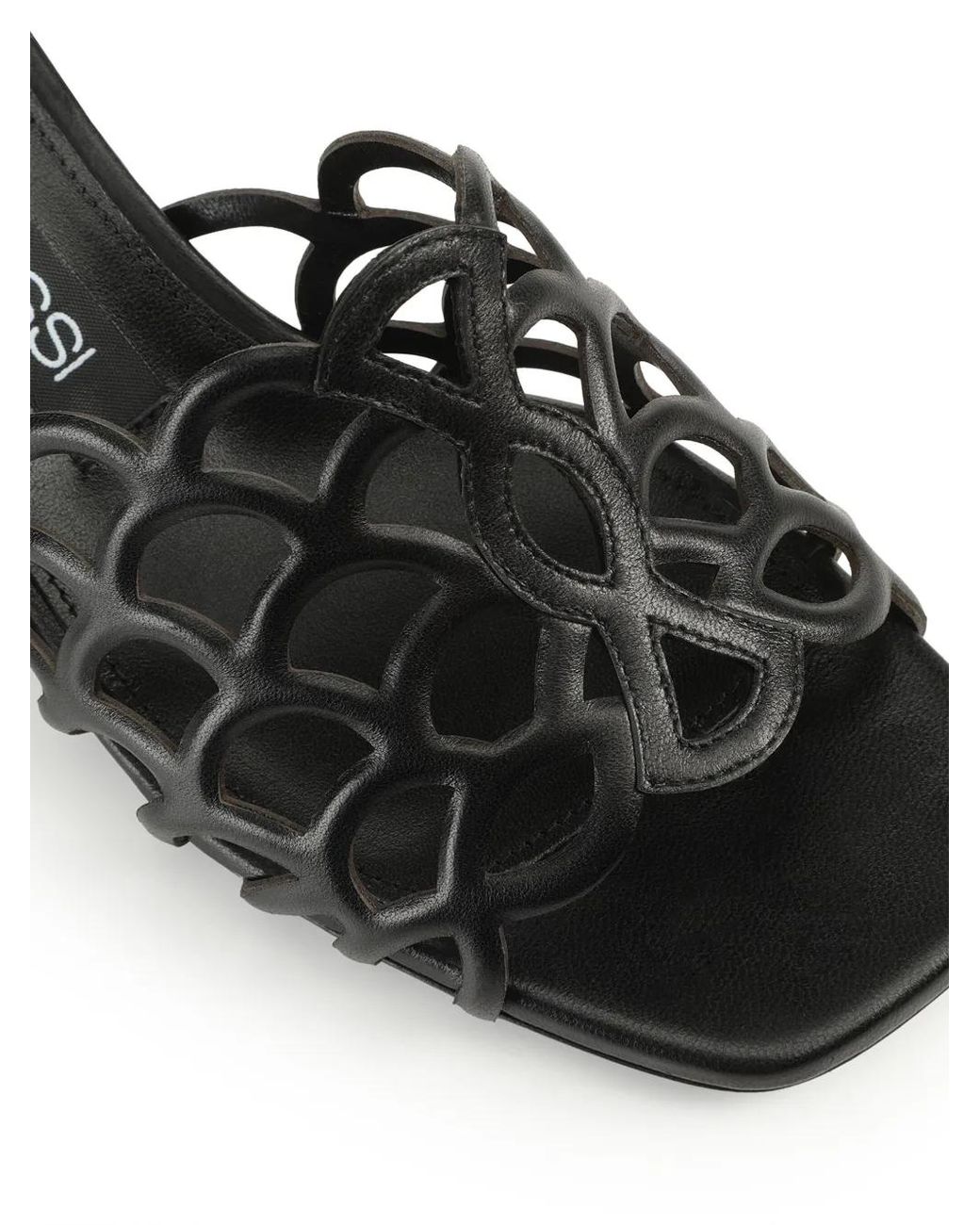 Sergio Rossi Black 45Mm Mermaid Leather Mules