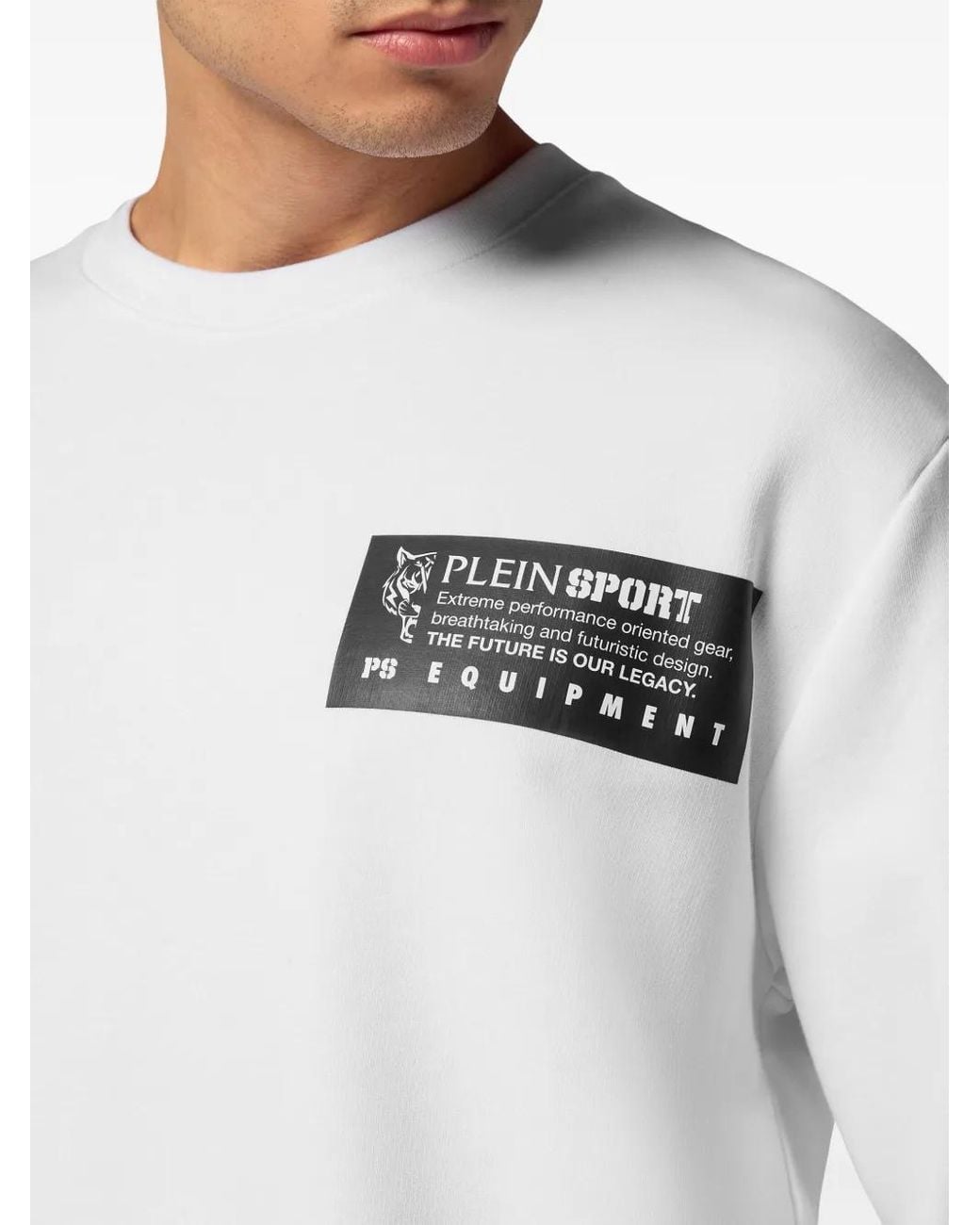 Philipp Plein White Logo Print Sweatshirt for men