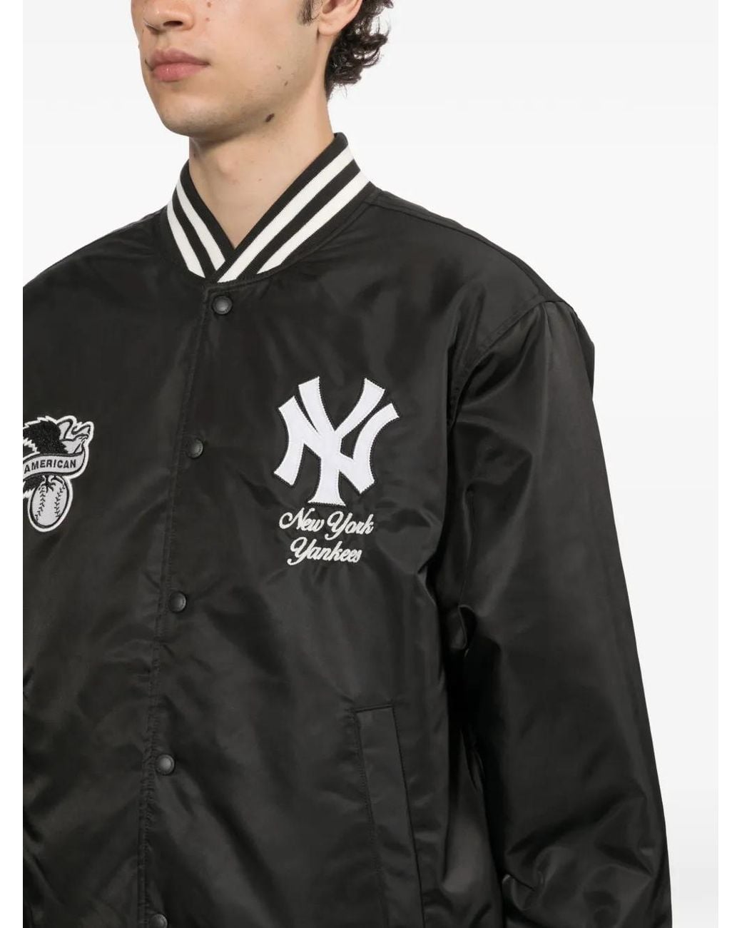 KTZ Black New York Yankees Patch Jacket for men