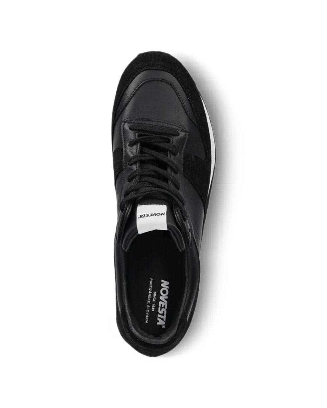 Novesta Black Marathon Suede-Panelled Sneakers